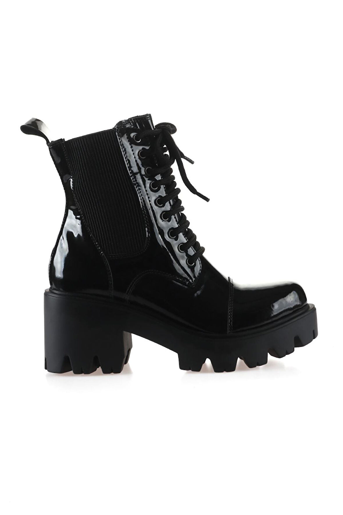 Bueno Shoes Siyah Açma Deri Kadın Topuklu Bot 01wr3900