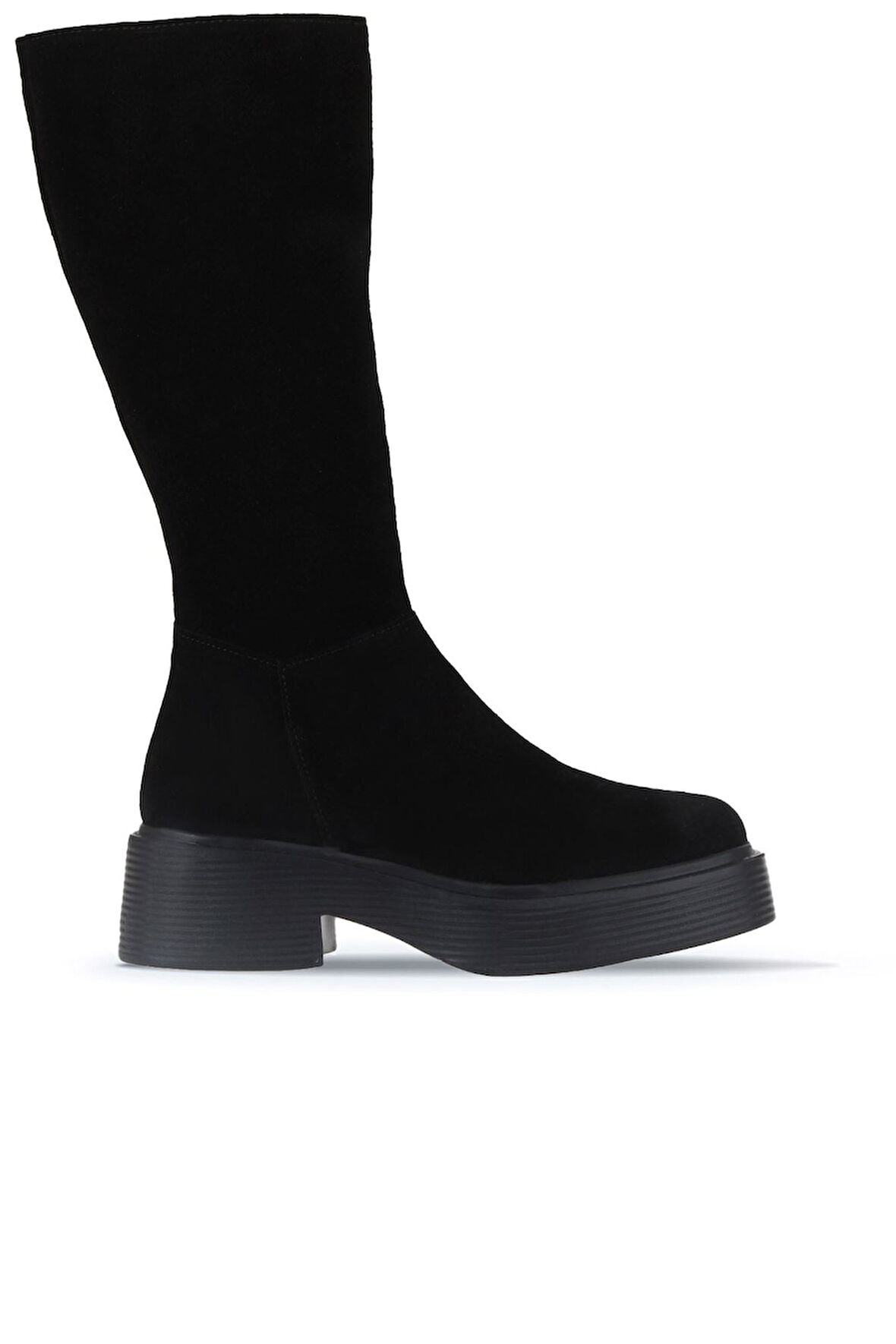 Bueno Shoes Siyah Süet Kadın Düz Çizme 01wt1803