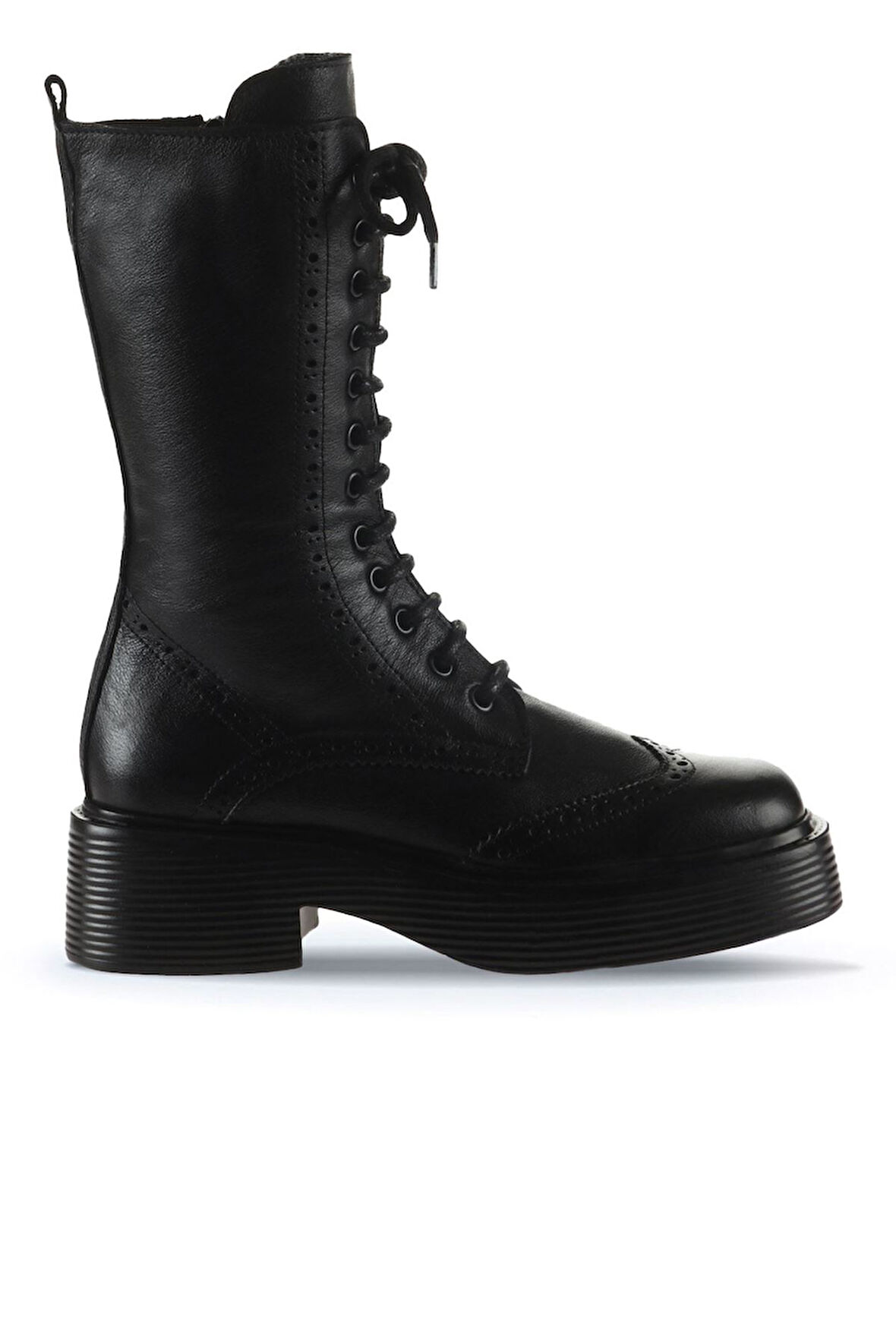 Bueno Shoes Siyah Deri Kadın Düz Çizme 01wt1805