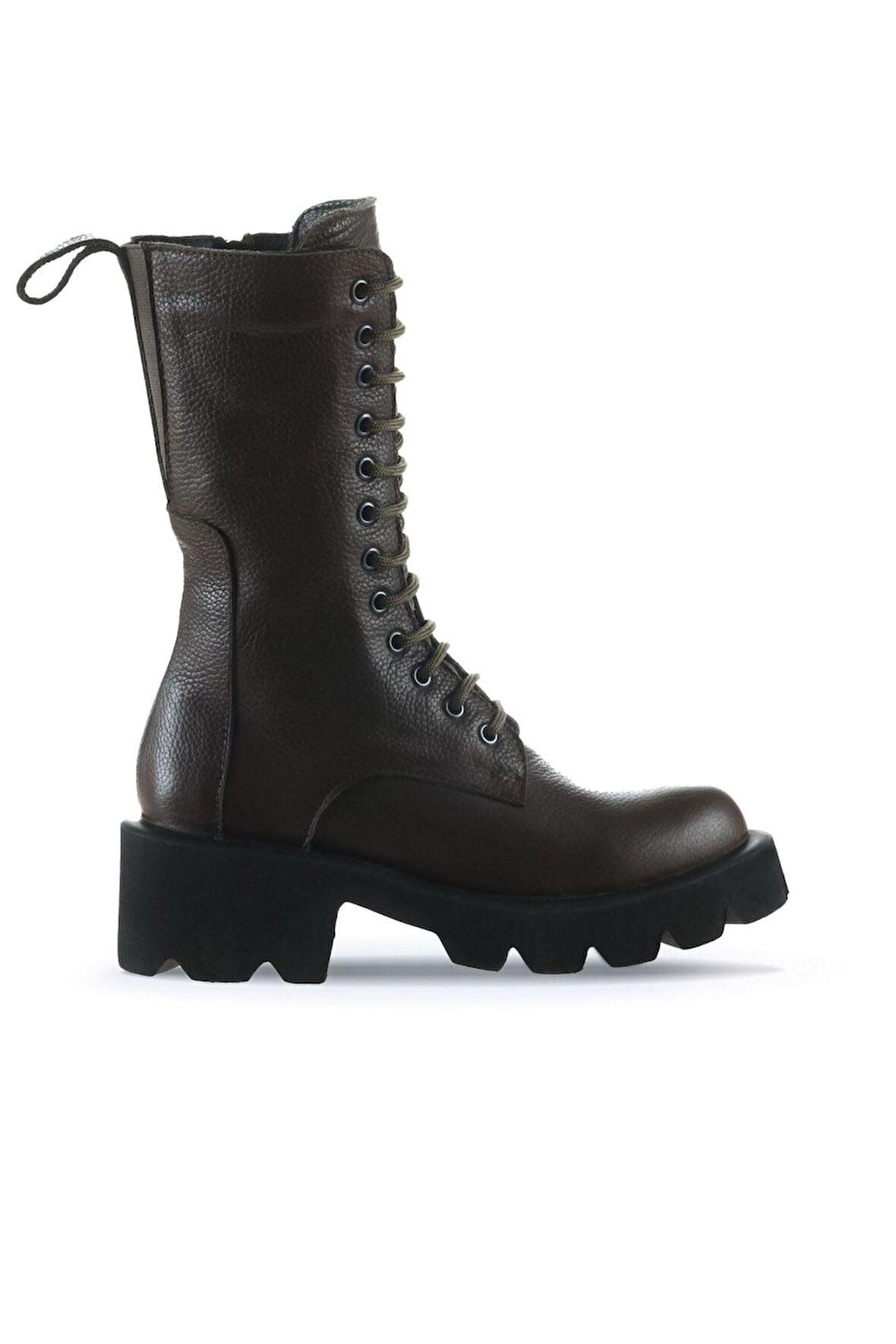 Bueno Shoes Haki Flotter Deri Kadın Topuklu Bot 01wt1702