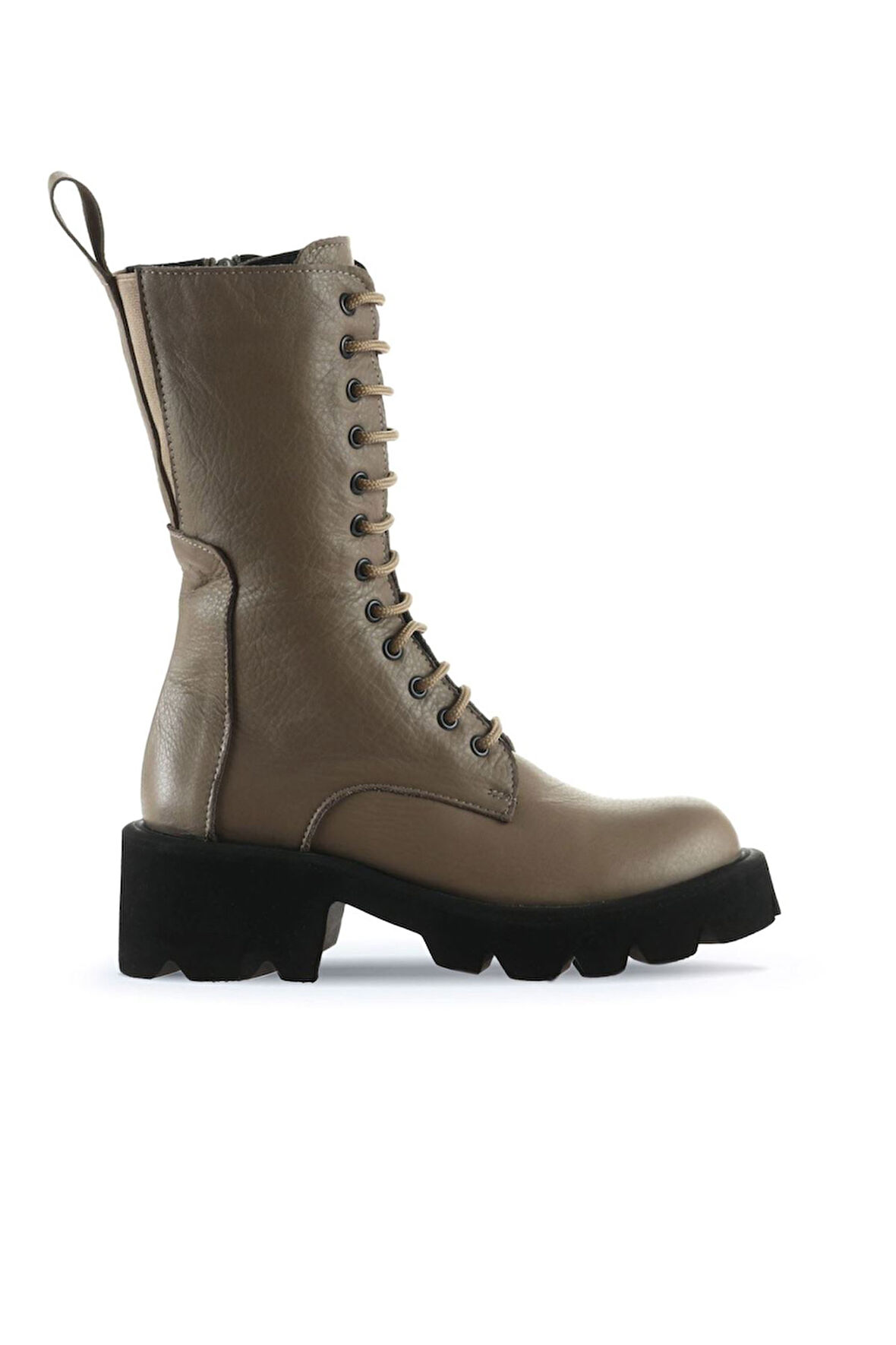 Bueno Shoes Gri Flotter Deri Kadın Topuklu Bot 01wt1702