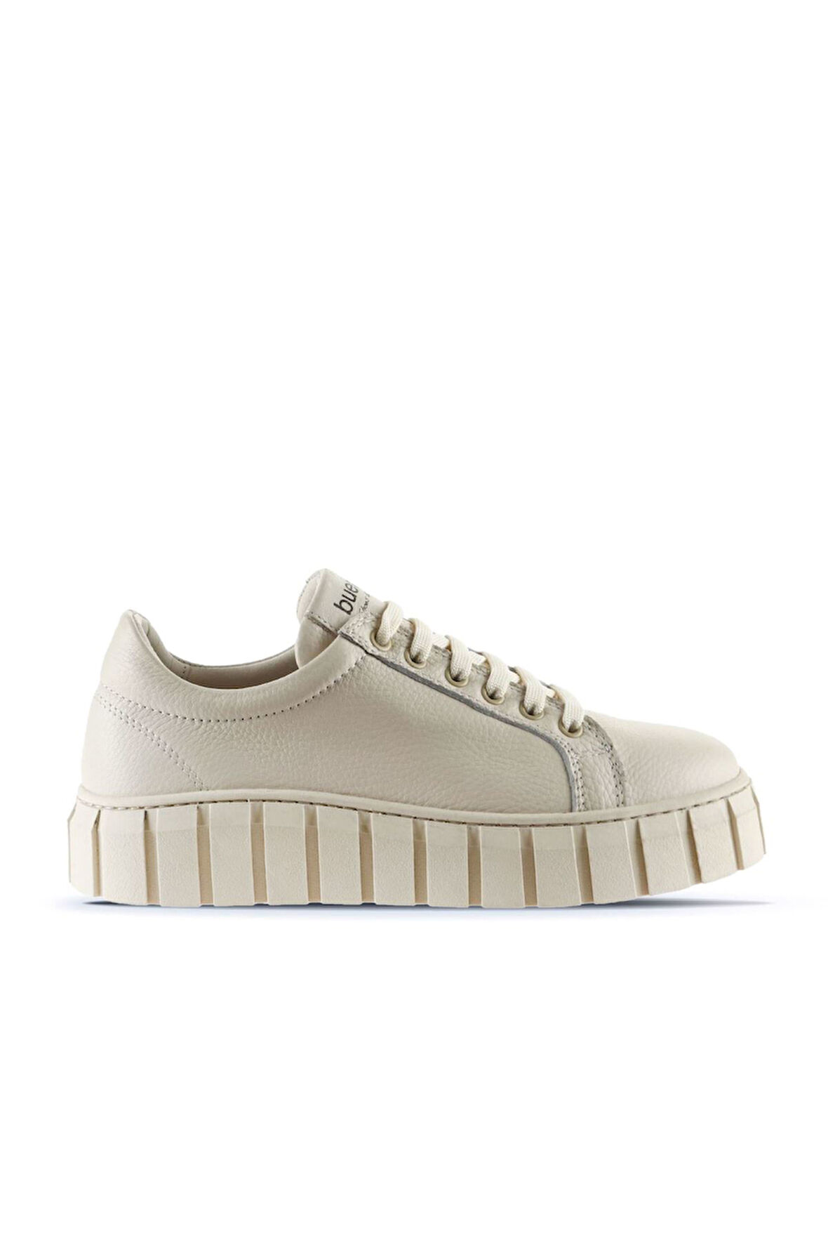 Bueno Shoes Bej Flotter Deri Kadın Dolgu Topuklu Spor Ayakkabı 01wt3401