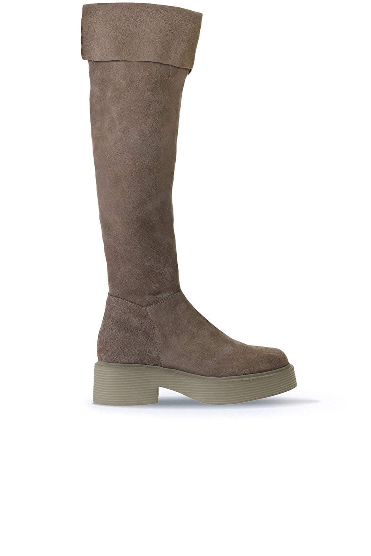 Bueno Shoes Vizon Süet Kadın Düz Çizme 01wt1804
