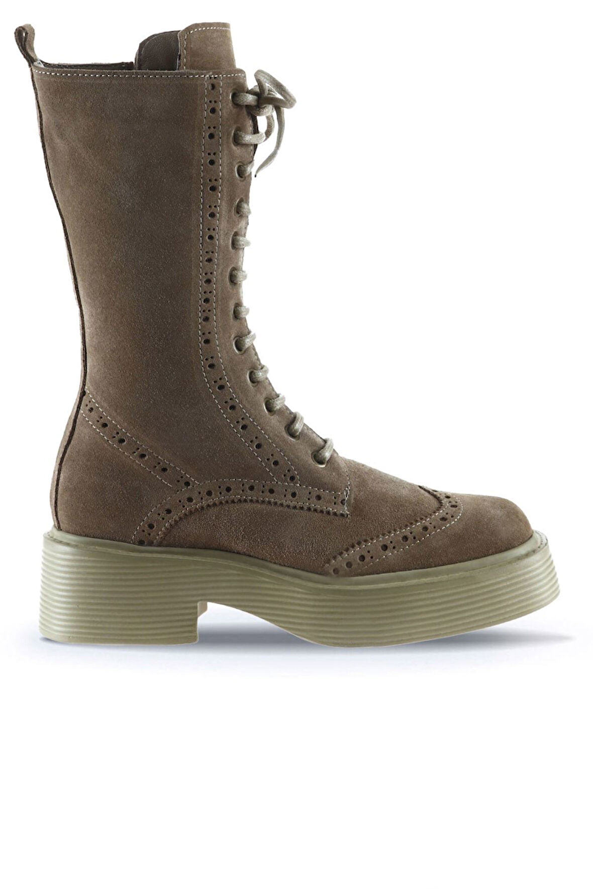 Bueno Shoes Vizon Süet Kadın Düz Çizme 01wt1805