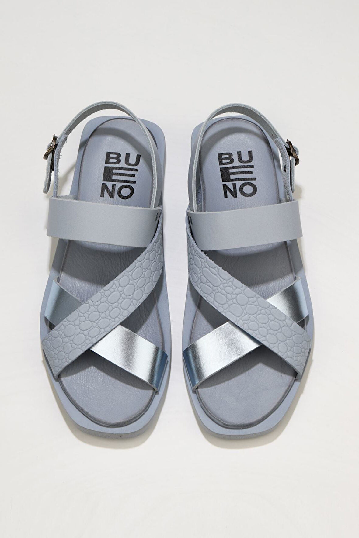 Bueno Shoes Mavi Deri Kadın Sandalet 01ws2816
