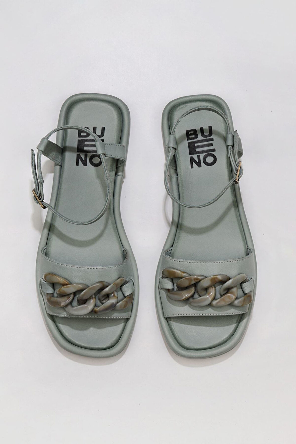 Bueno Shoes Mavi Deri Kadın Sandalet 01wu4112