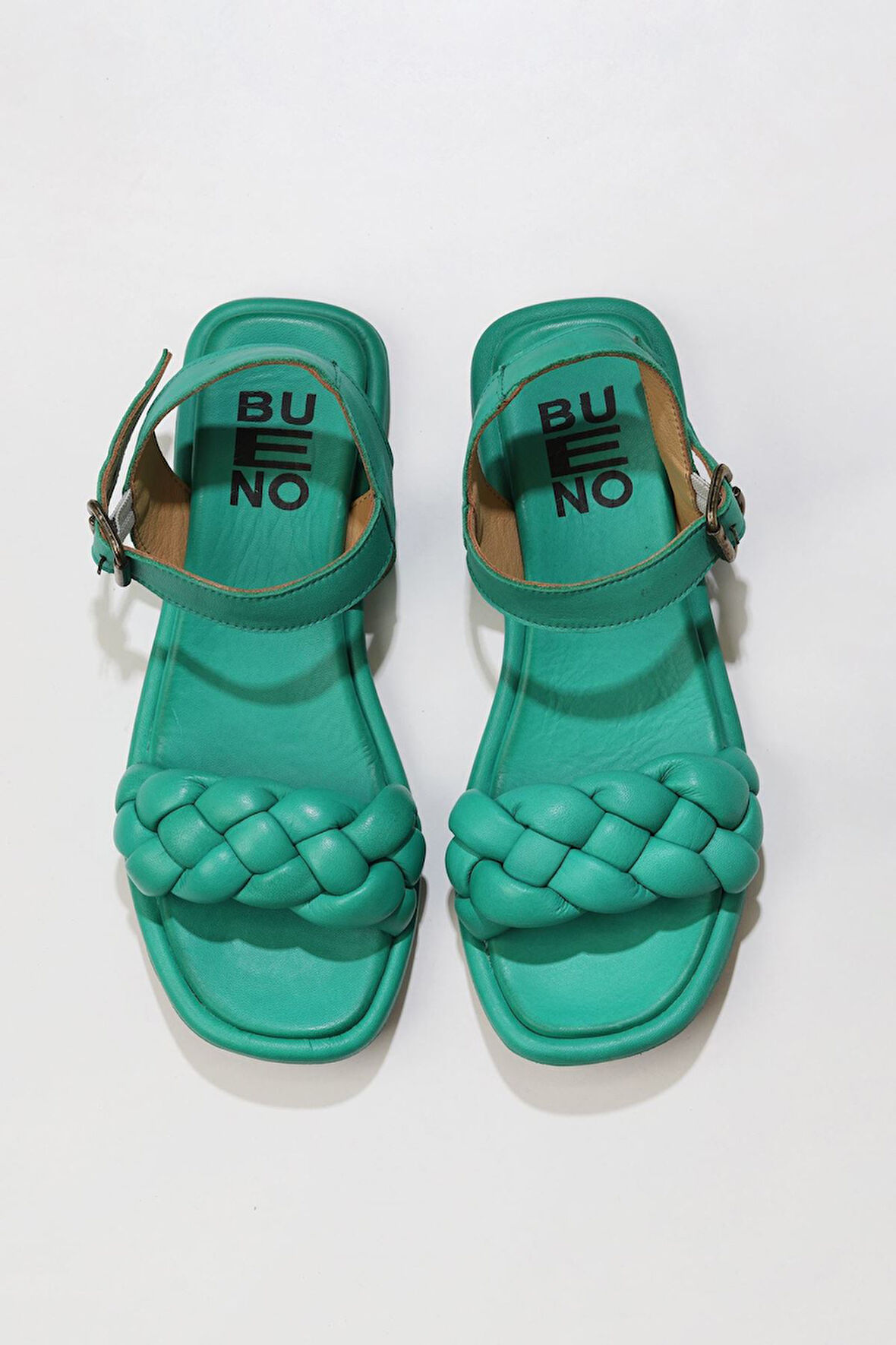 Bueno Shoes Yeşil Deri Kadın Sandalet 01wu4124