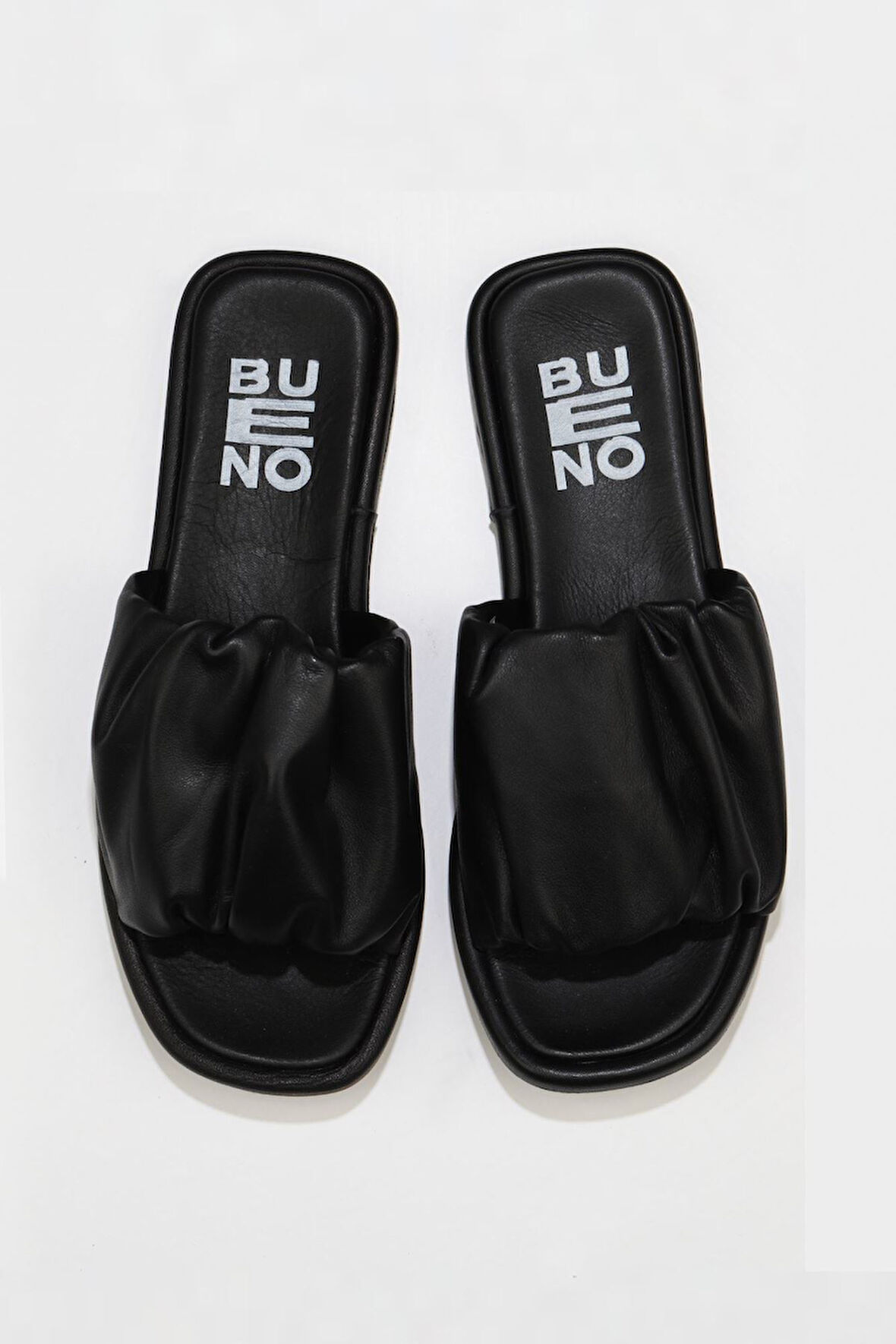 Bueno Shoes Siyah Deri Kadın Düz Terlik 01wu4125