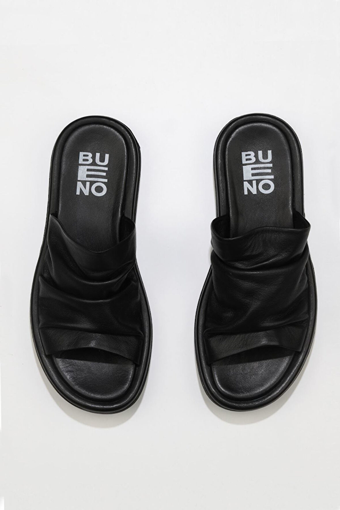 Bueno Shoes Siyah Deri Kadın Düz Terlik 01wu5900