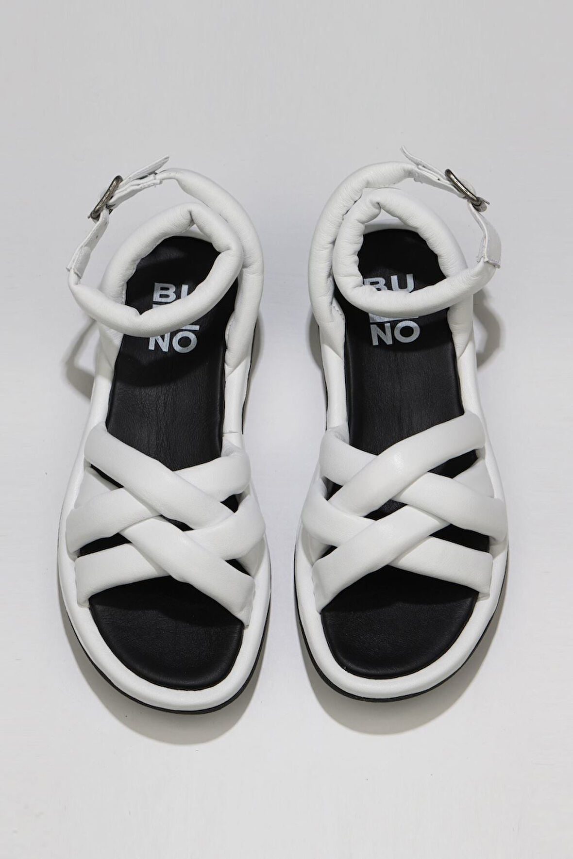 Bueno Shoes Beyaz Deri Kadın Sandalet 01wu5902