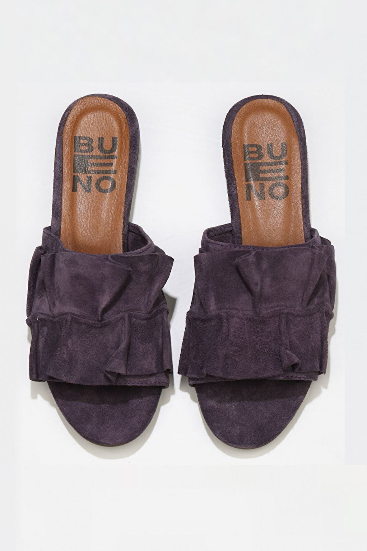 Bueno Shoes Mor Süet Kadın Düz Terlik 01wn1908