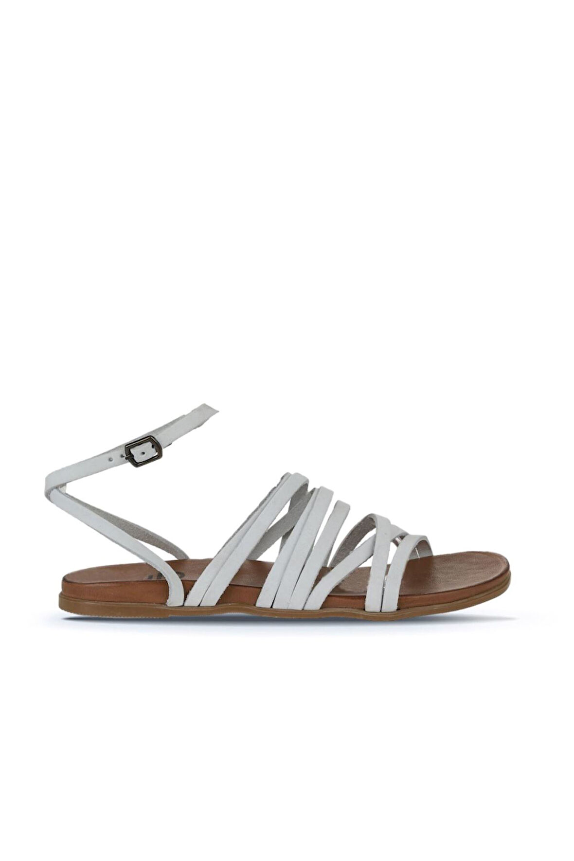 Bueno Shoes Beyaz Nubuk Kadın Sandalet 01wu4202