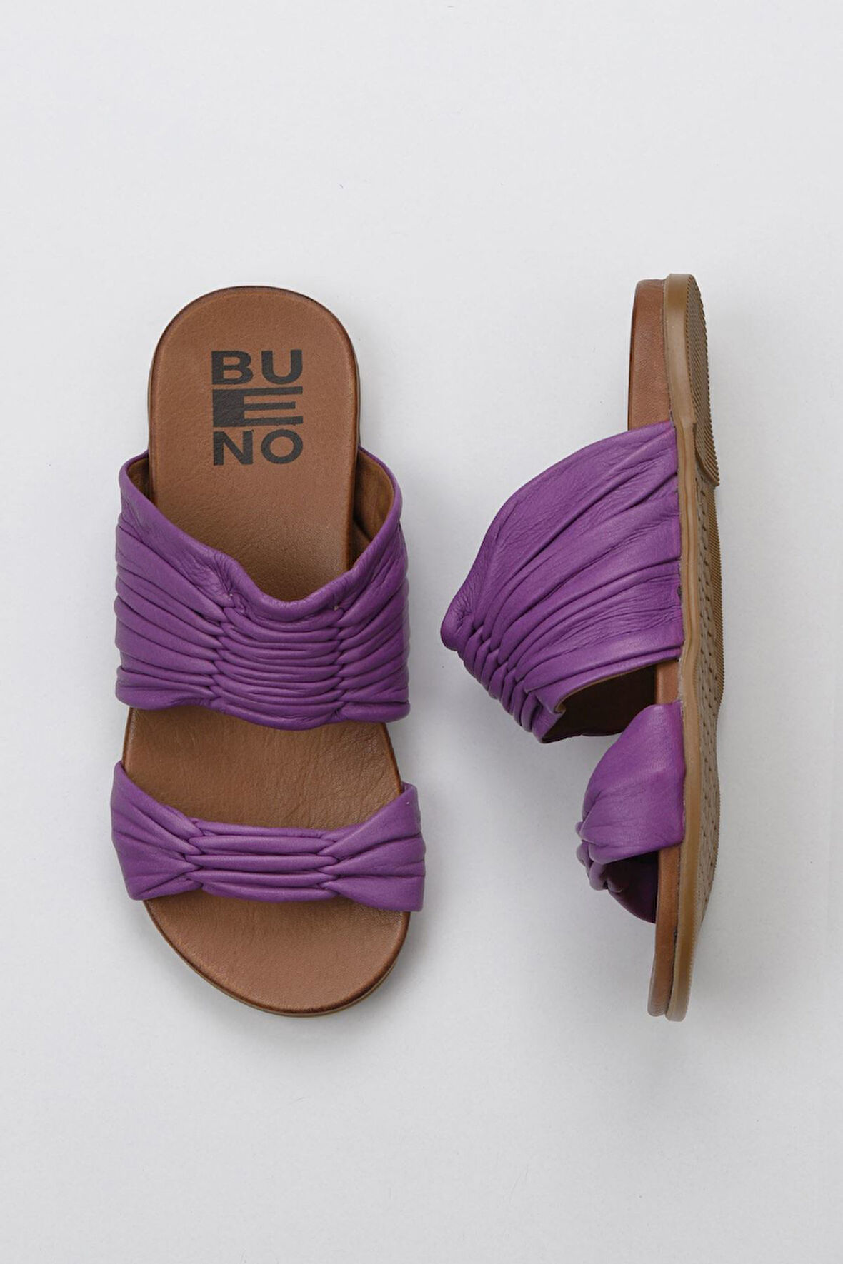 Bueno Shoes Lila Deri Kadın Düz Terlik 01wu4235