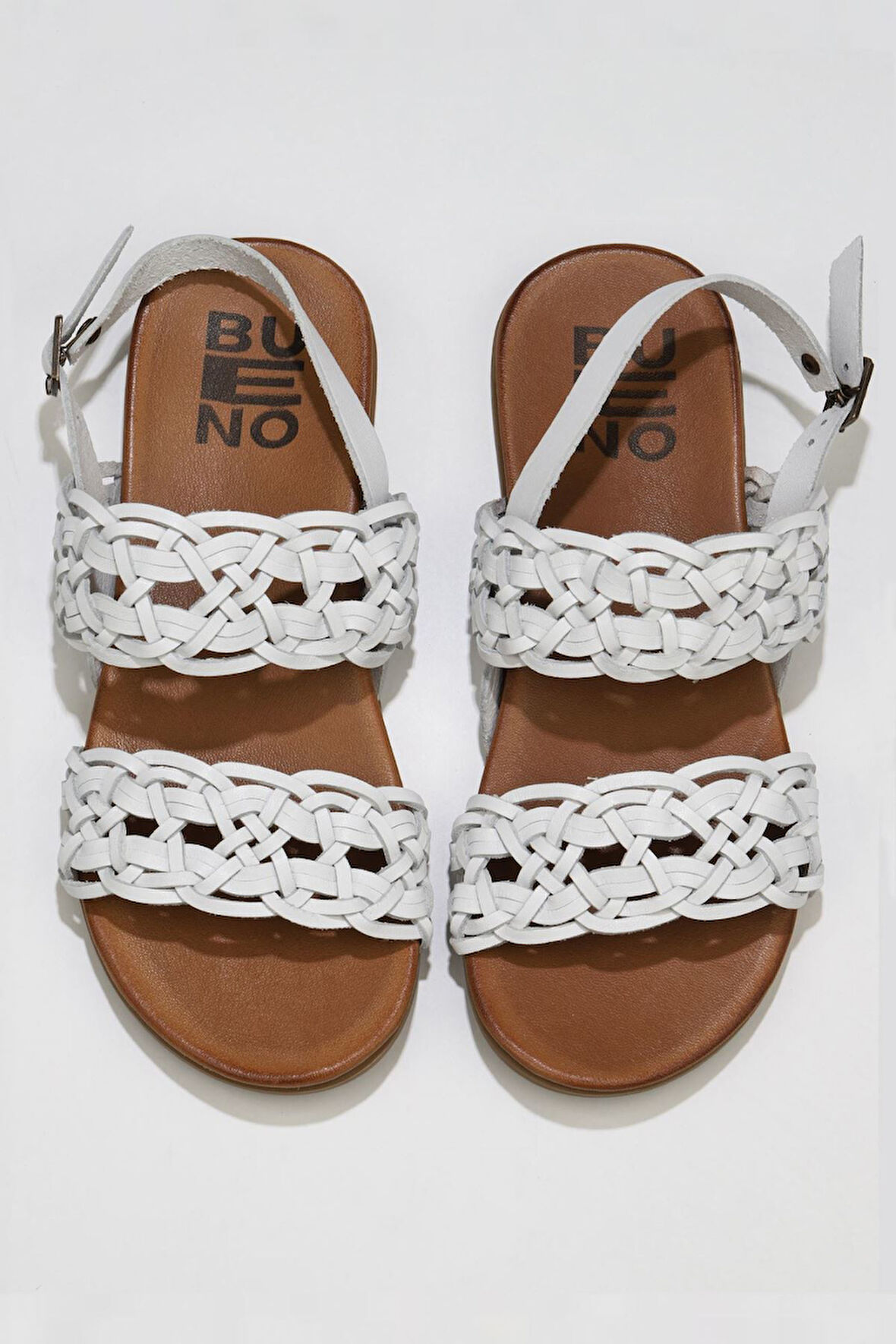 Bueno Shoes Beyaz Deri Kadın Sandalet 01wu4252