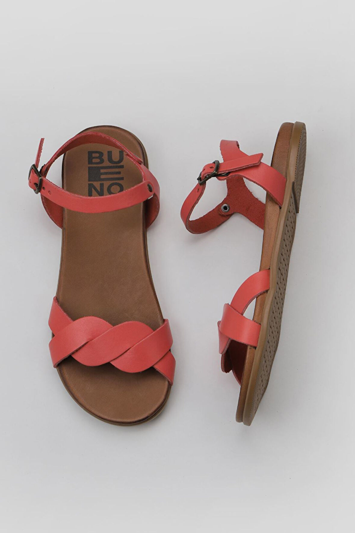 Bueno Shoes Mercan Deri Kadın Düz Sandalet 01wu4253