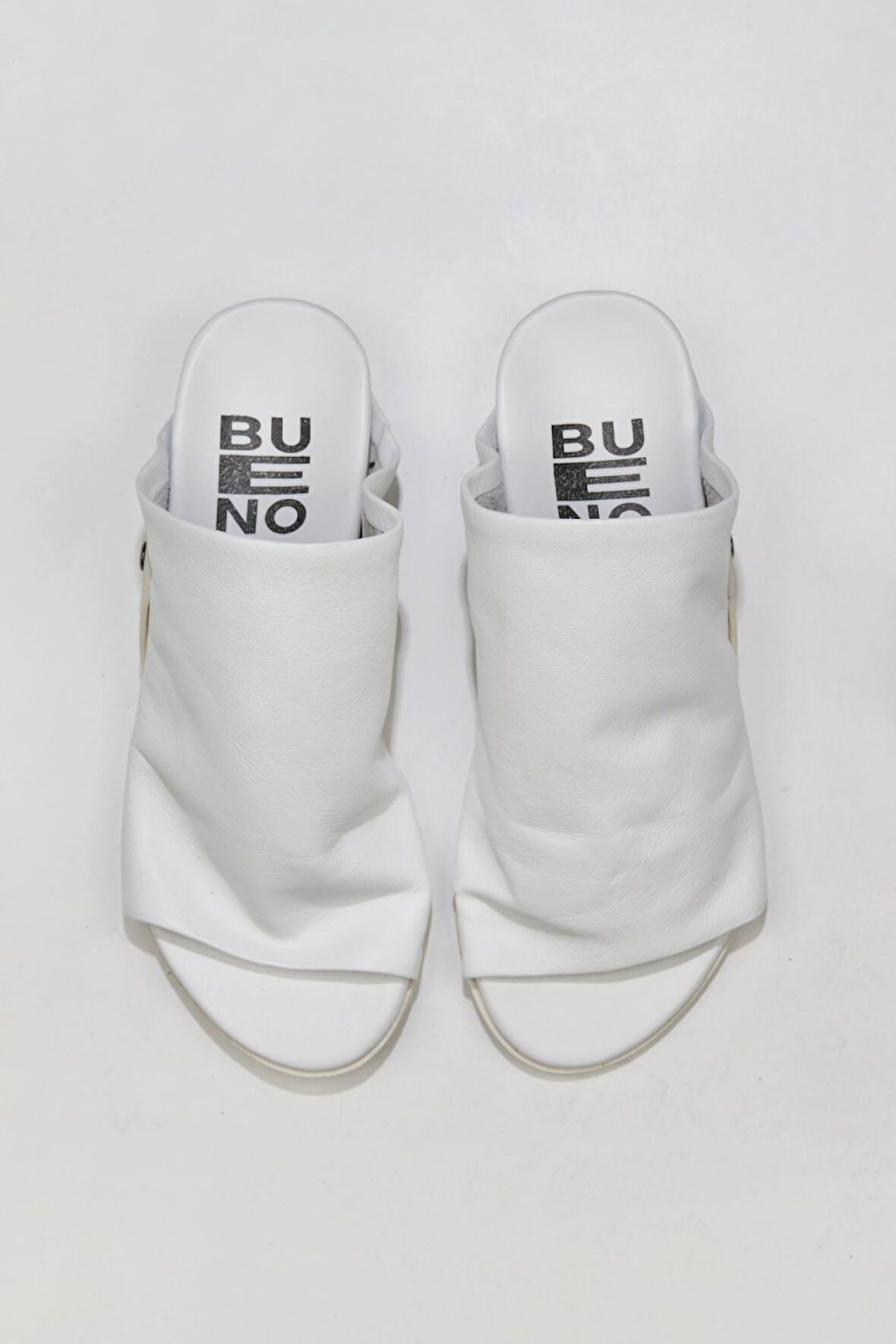 Bueno Shoes Beyaz Deri Kadın Düz Terlik 01wu7602
