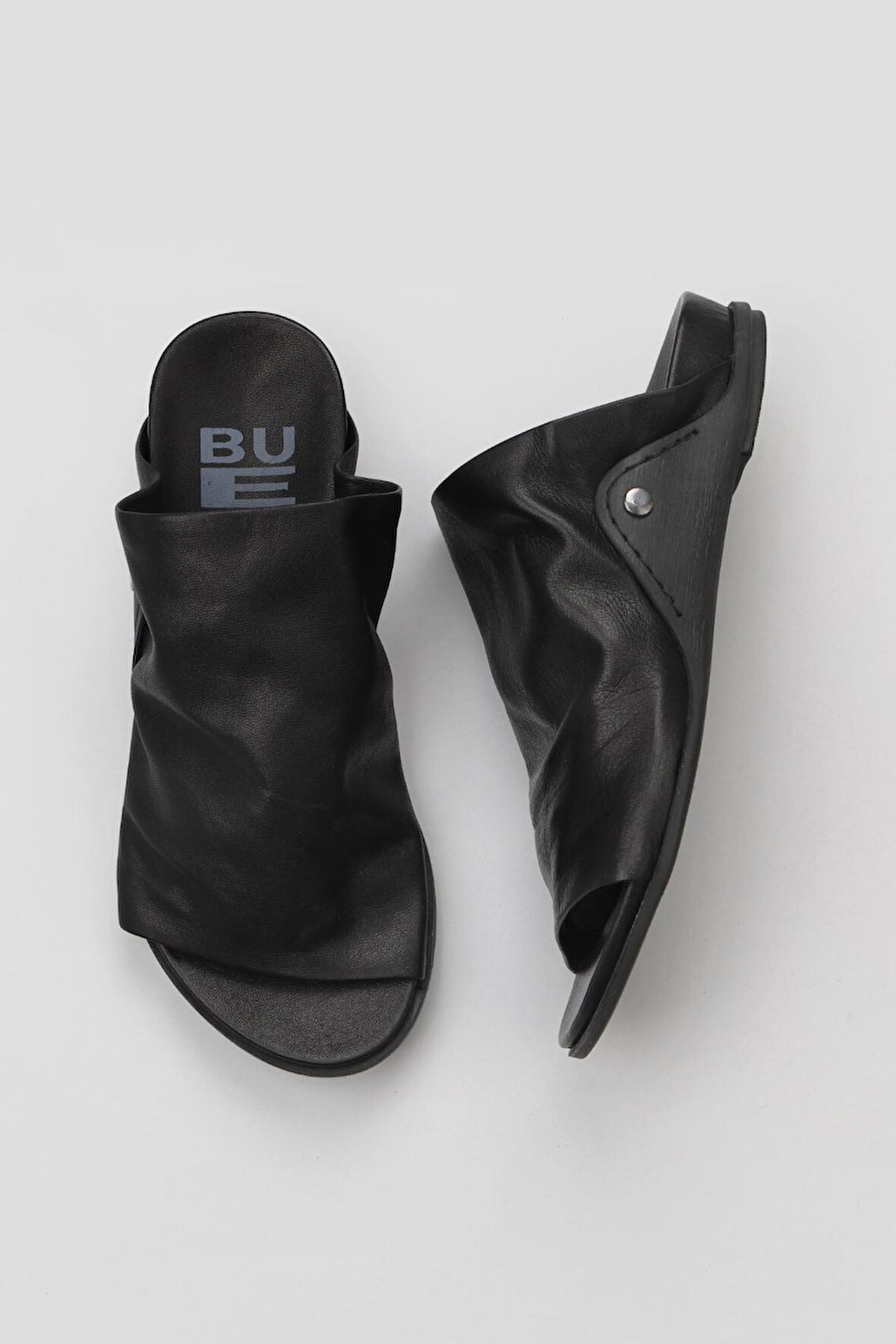 Bueno Shoes Siyah Deri Kadın Düz Terlik 01wu7602
