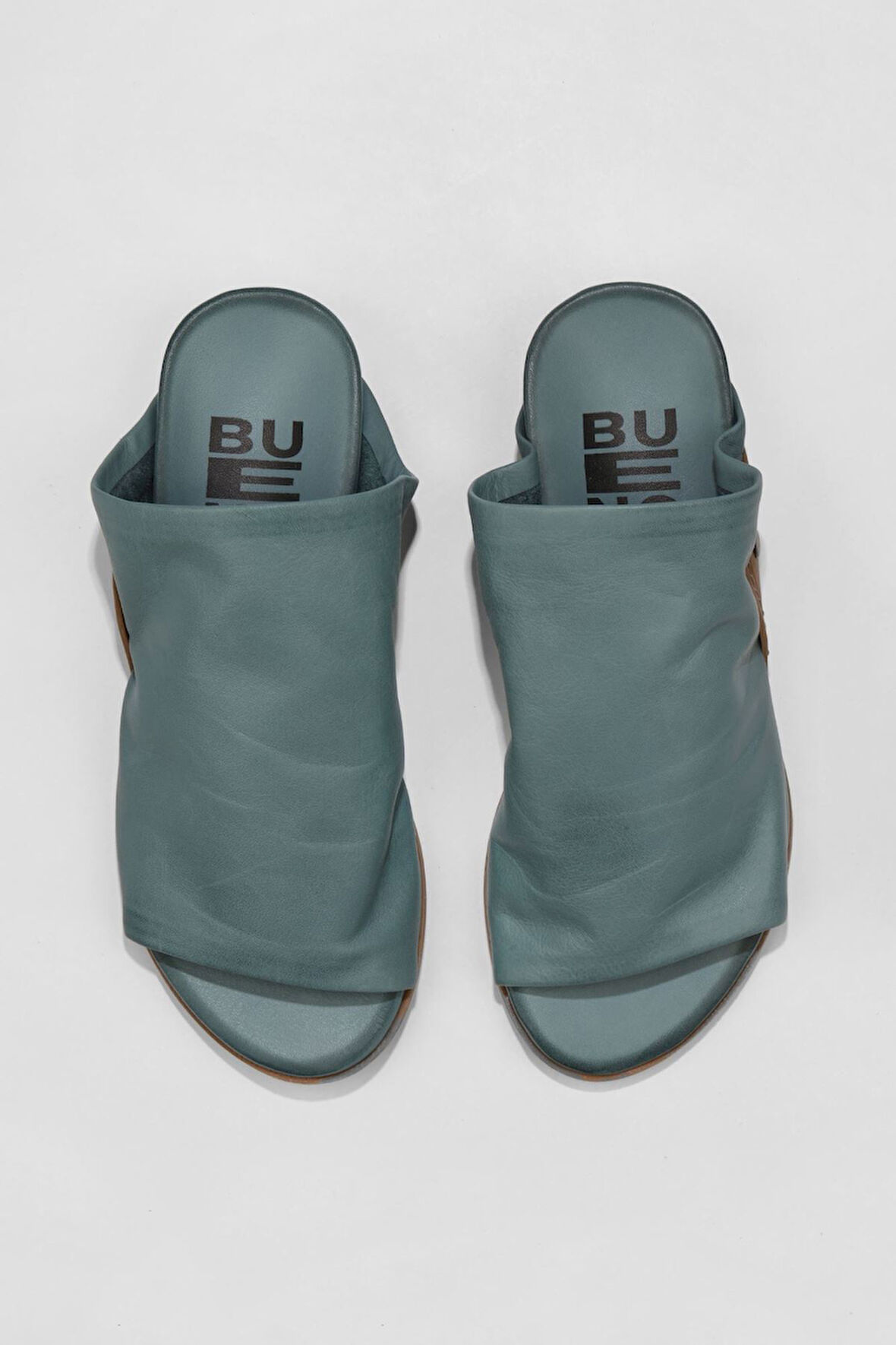 Bueno Shoes Mavi Deri Kadın Düz Terlik 01wu7602