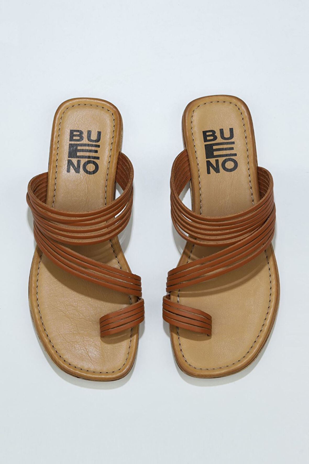 Bueno Shoes Taba Deri Kadın Parmak Arası Terlik 01wu3418