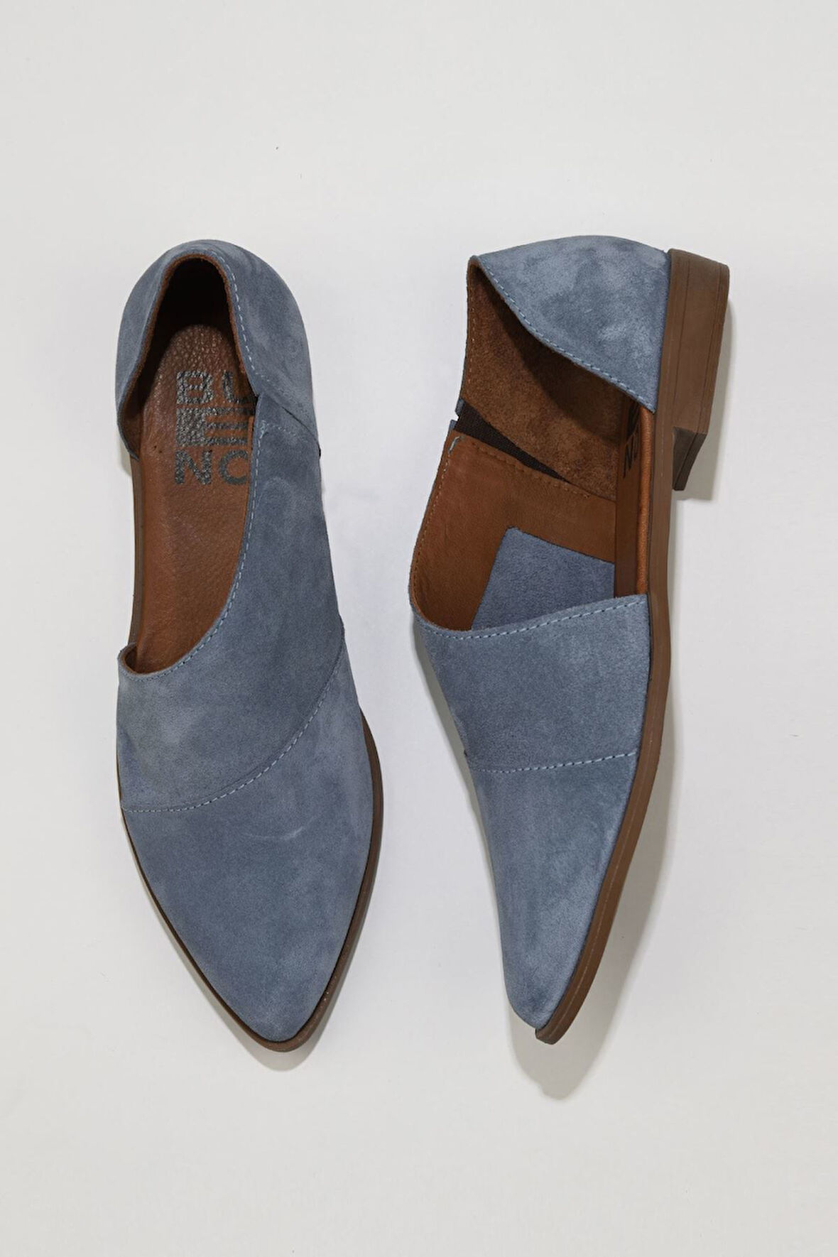 Bueno Shoes Mavi Süet Kadın Düz Babet 01wn0145