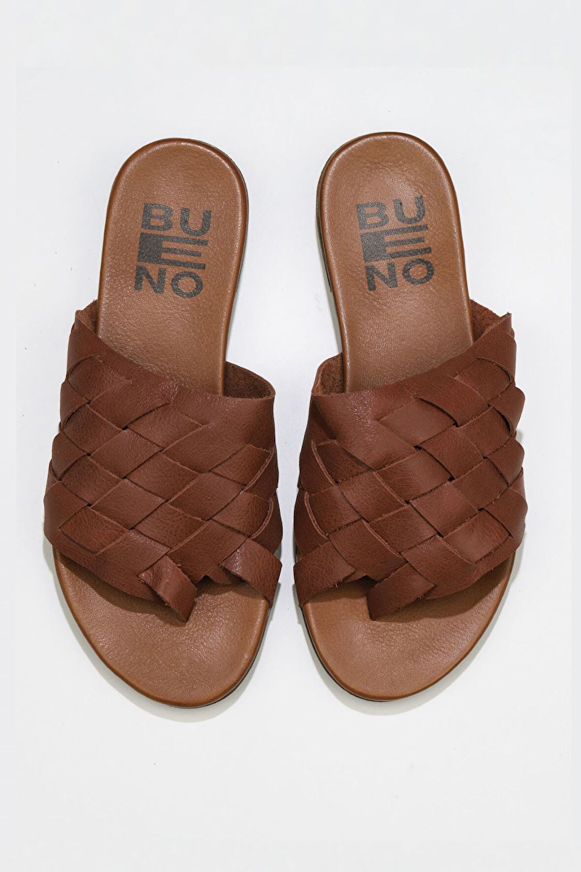 Bueno Shoes Taba Deri Kadın Parmak Arası Terlik 01wq0501