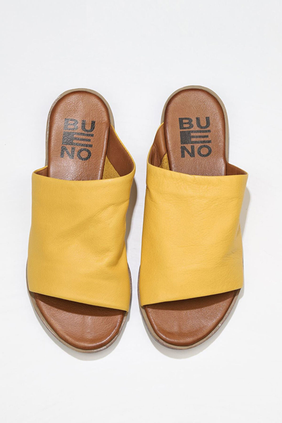 Bueno Shoes Sarı Deri Kadın Düz Terlik 01wq2009