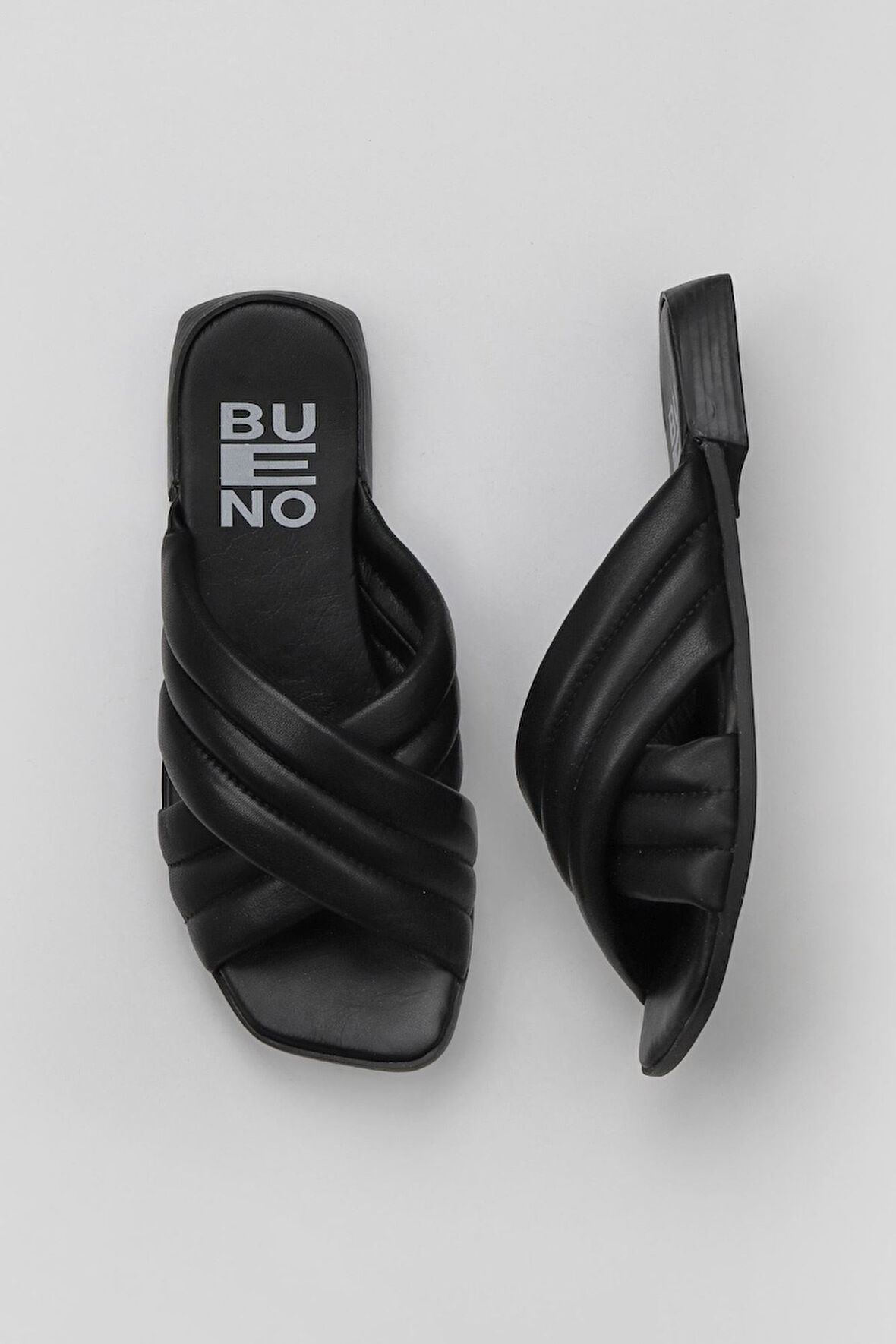 Bueno Shoes Siyah Deri Kadın Düz Terlik 01wu1803