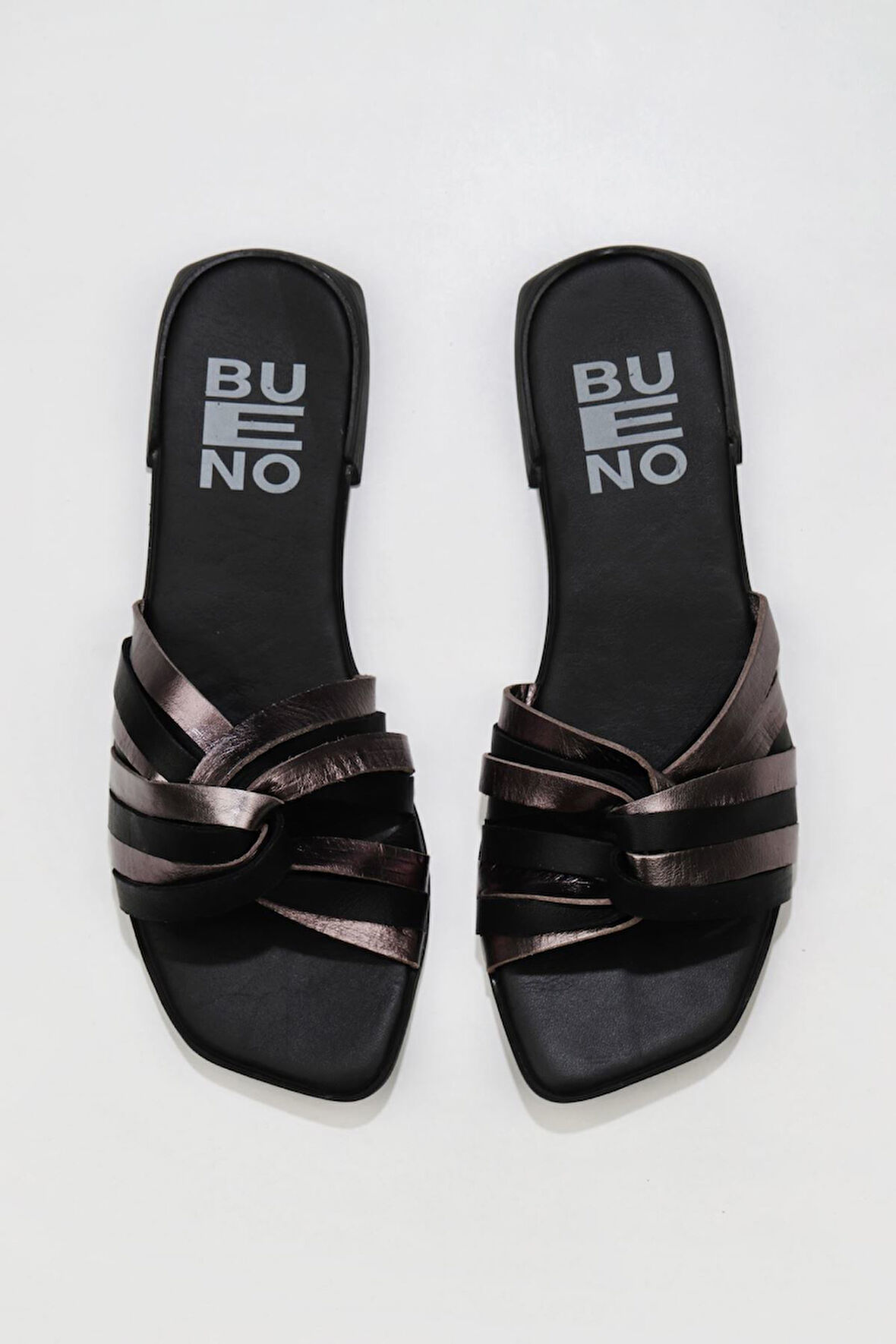 Bueno Shoes Siyah Multi Deri Kadın Düz Terlik 01wu1805