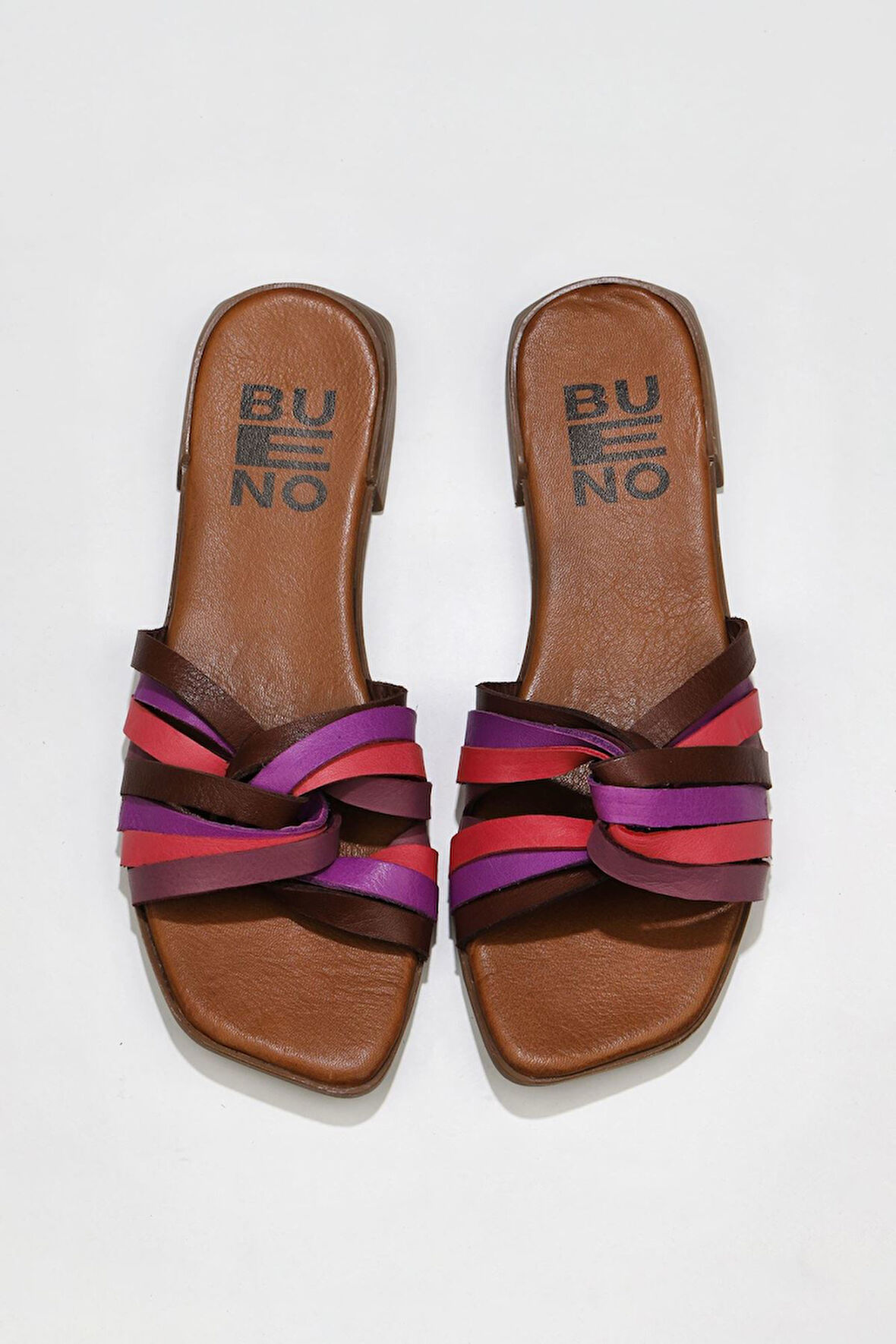 Bueno Shoes Mor Multi Deri Kadın Düz Terlik 01wu1805