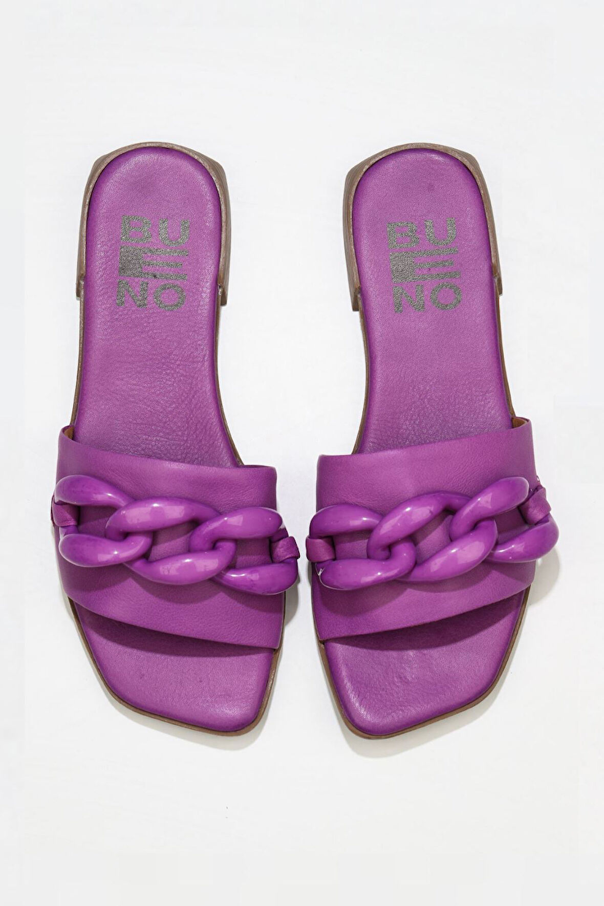 Bueno Shoes Lila Deri Kadın Düz Terlik 01wu1815