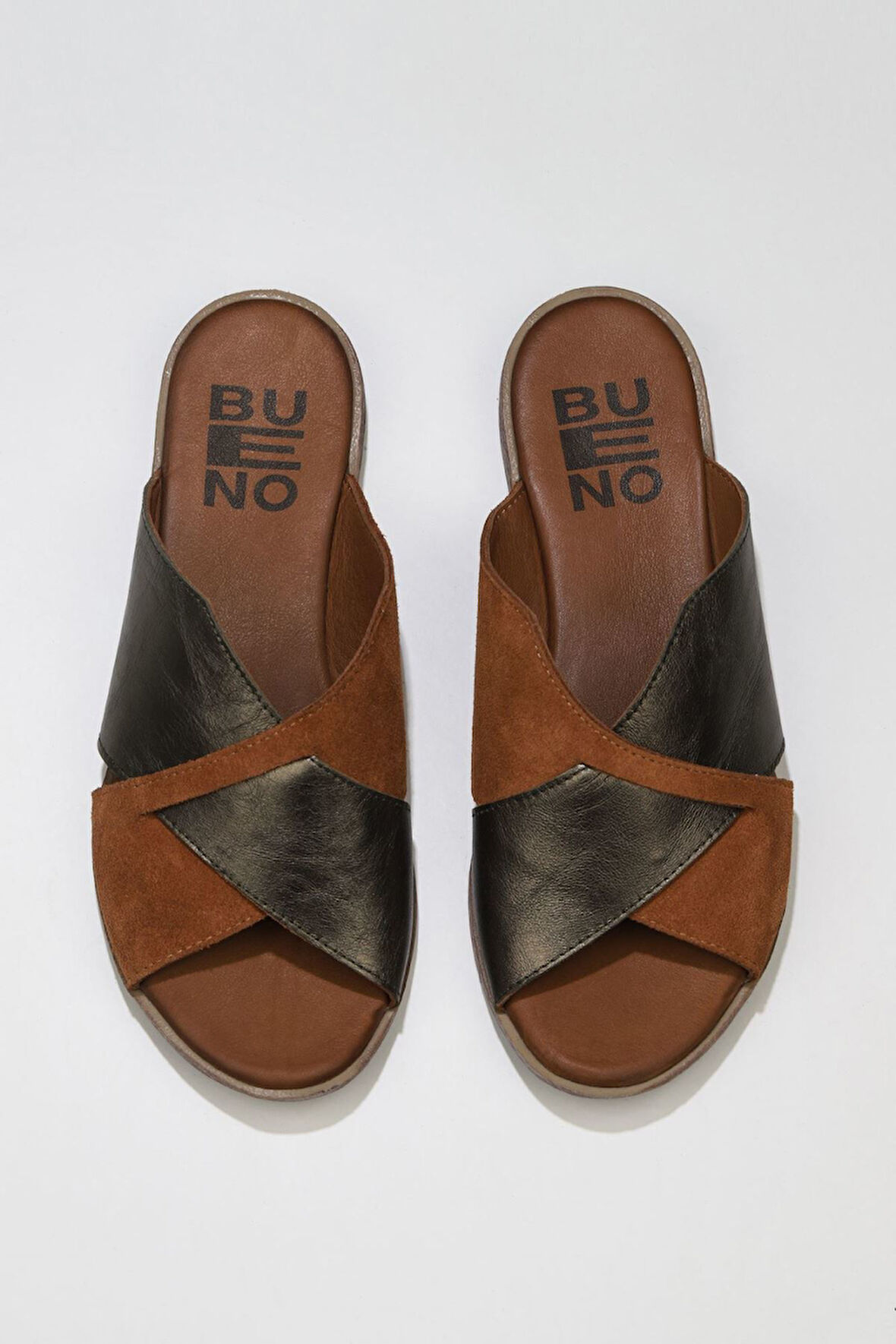 Bueno Shoes Taba Haki Süet-deri Kadın Düz Terlik 01wu3000