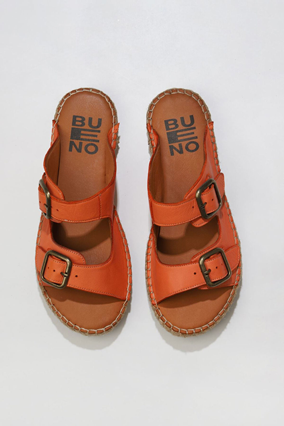 Bueno Shoes Turuncu Deri Kadın Düz Terlik 01wu2518