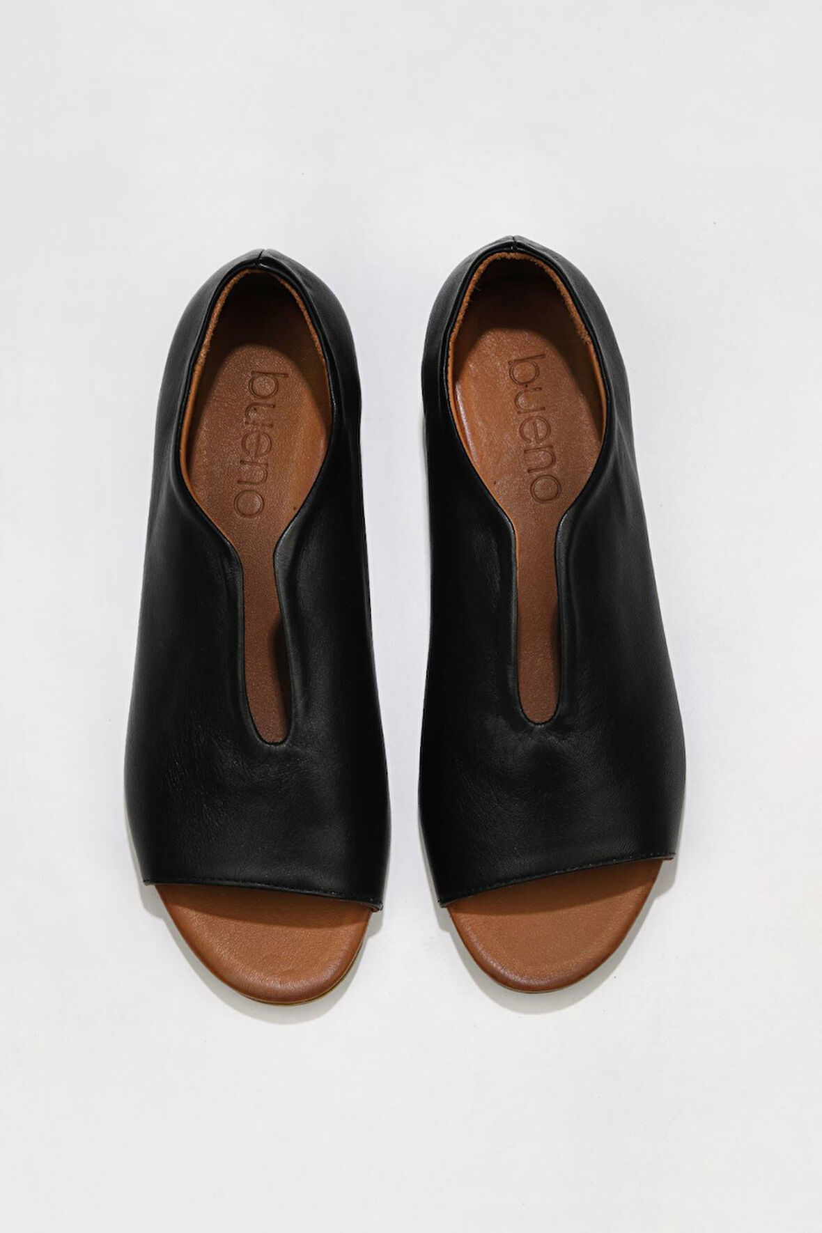 Bueno Shoes Siyah Deri Kadın Düz Babet 01wl2405