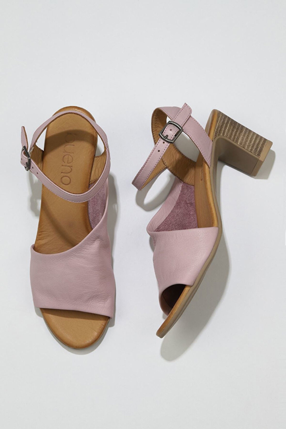 Bueno Shoes Pembe Deri Kadın Topuklu Sandalet 01wn1519