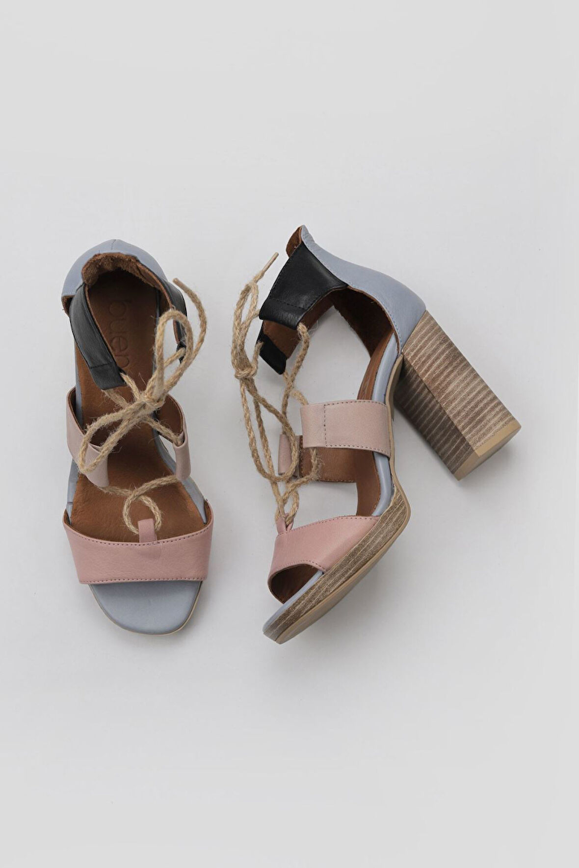 Bueno Shoes Gül Kurusu Multi Deri Kadın Topuklu Sandalet 01wq4605