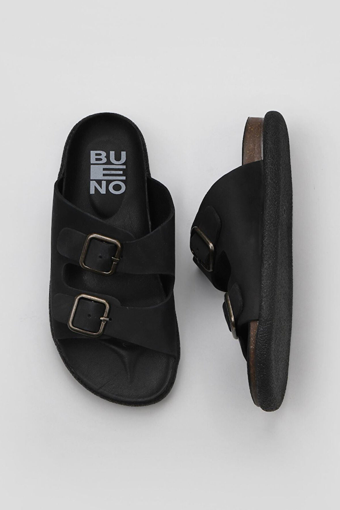 Bueno Shoes Siyah Nubuk Kadın Düz Terlik 01ws11001