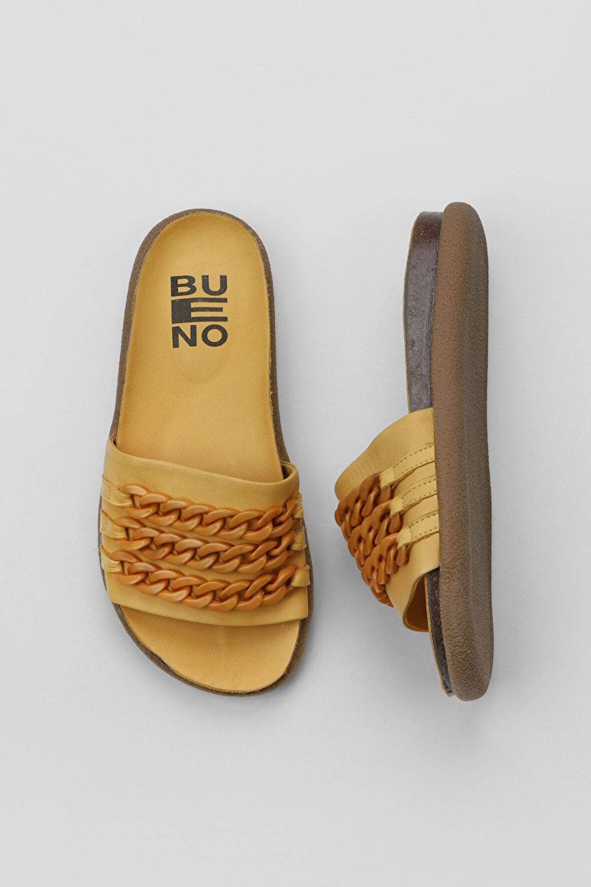 Bueno Shoes Sarı Deri Kadın Düz Terlik 01wu4708