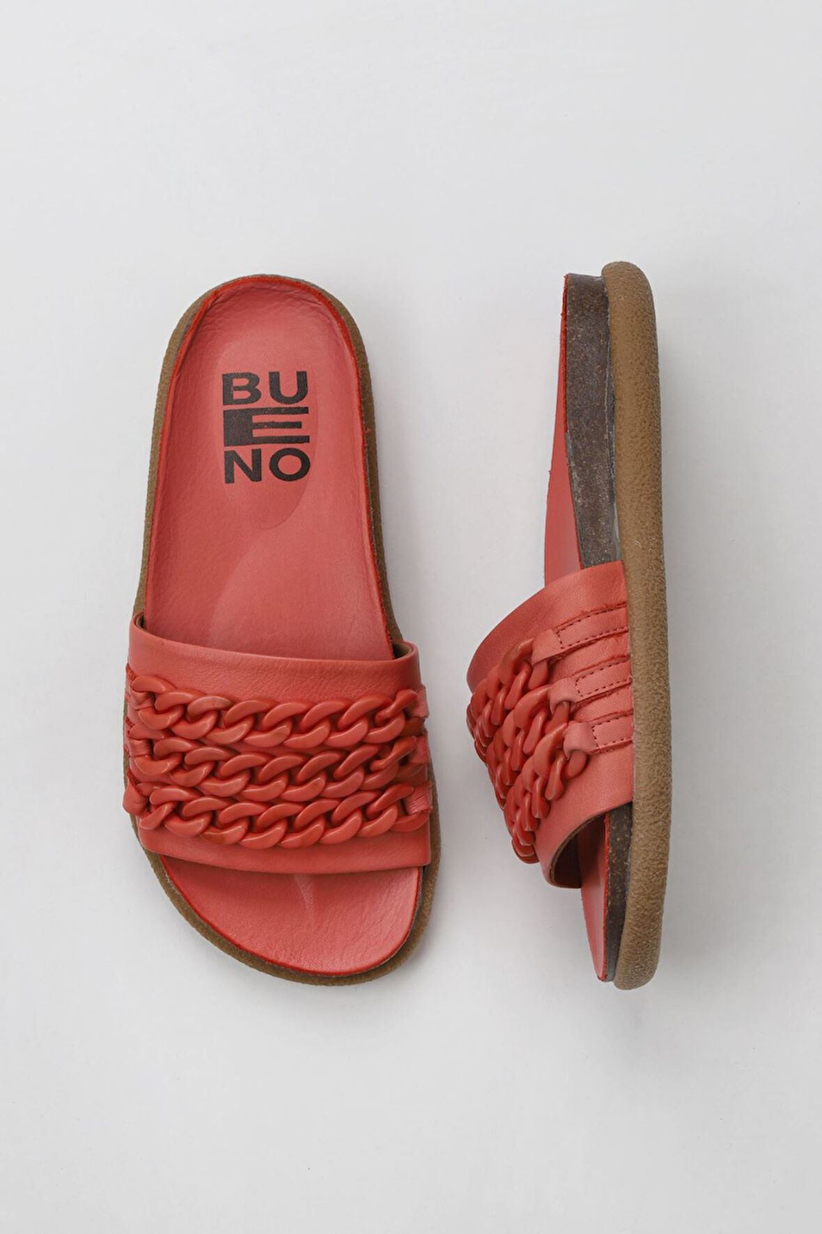 Bueno Shoes Mercan Deri Kadın Düz Terlik 01wu4708