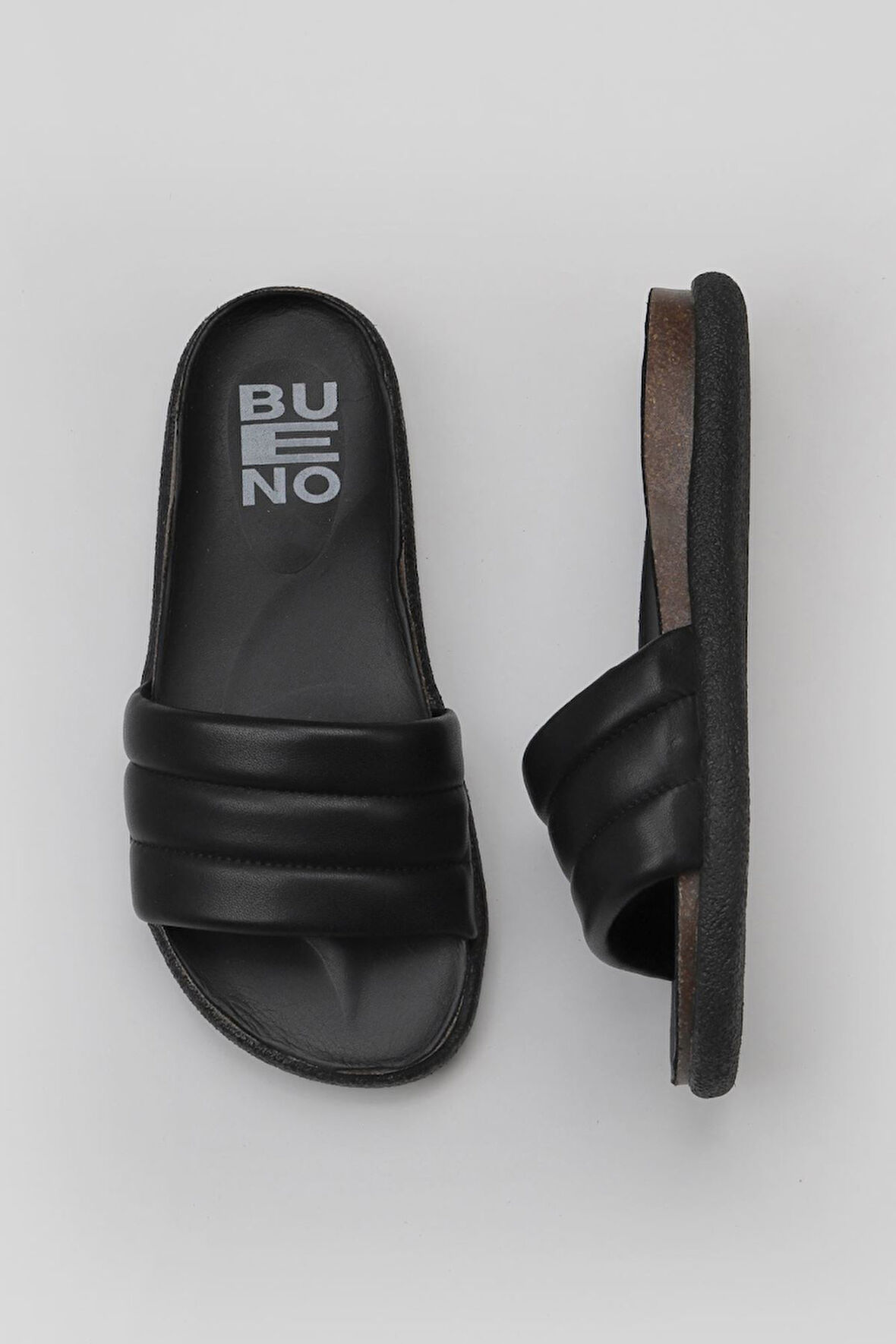 Bueno Shoes Siyah Deri Kadın Düz Terlik 01wu4710