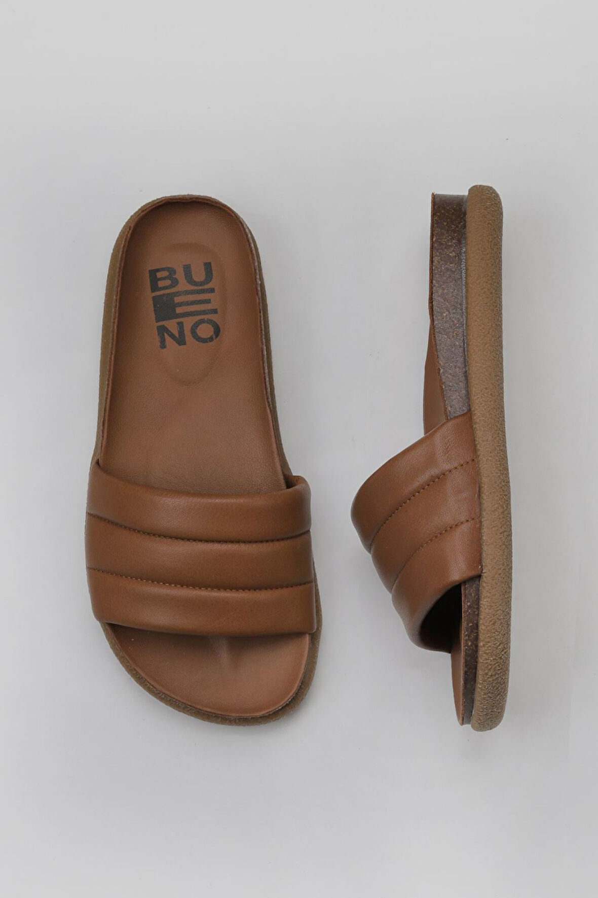 Bueno Shoes Kahverengi Deri Kadın Düz Terlik 01wu4710