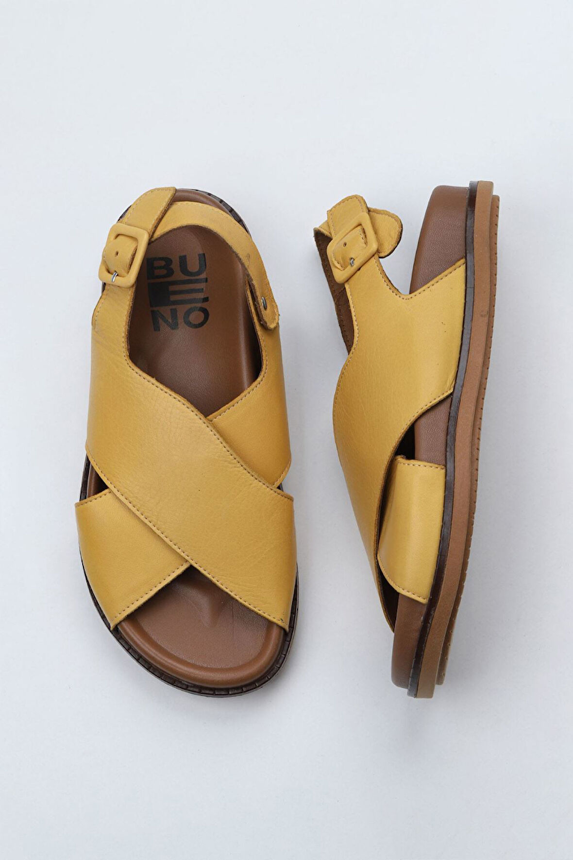 Bueno Shoes Sarı Deri Kadın Sandalet 01wu5815