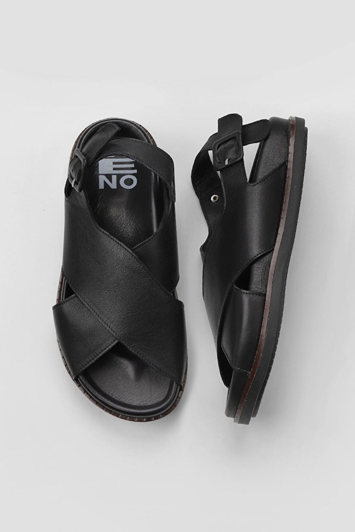 Bueno Shoes Siyah Deri Kadın Sandalet 01wu5815