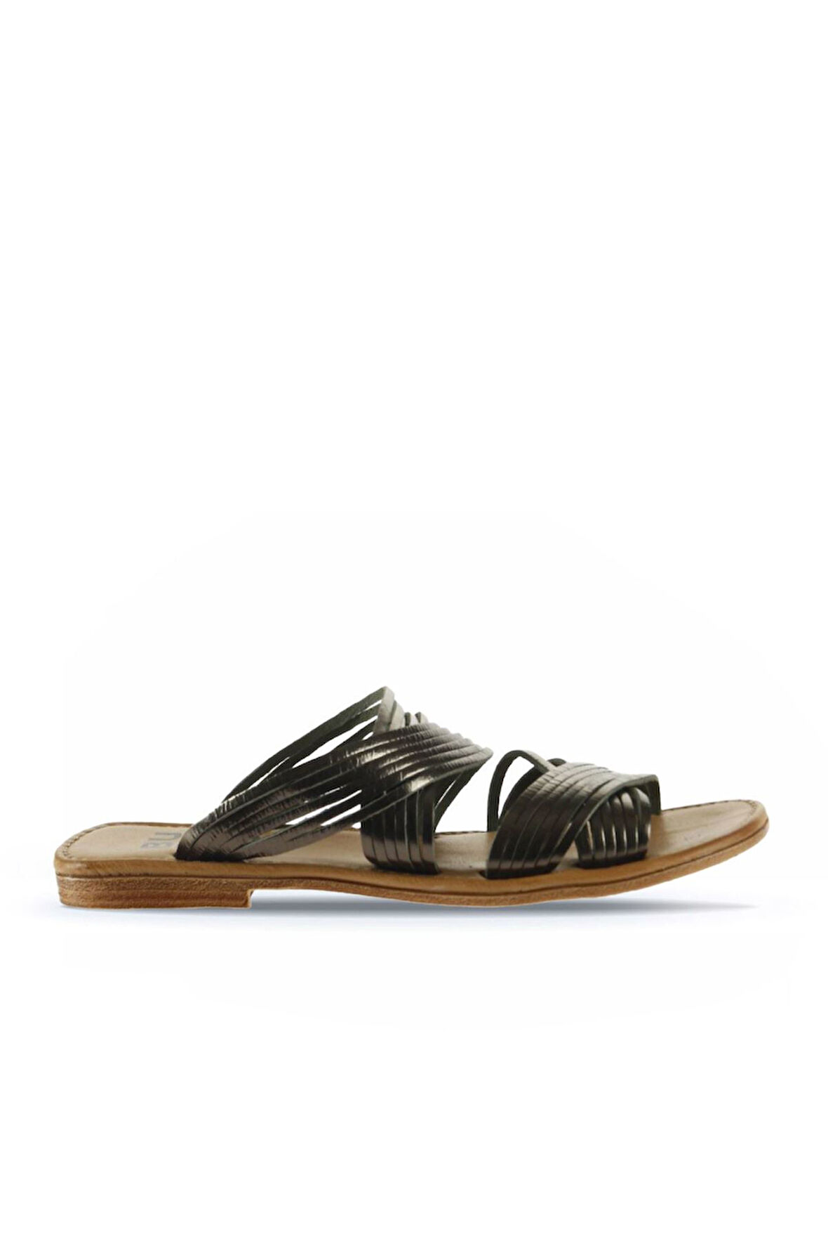 Bueno Shoes Haki Parlak Deri Kadın Düz Terlik 01wu3422