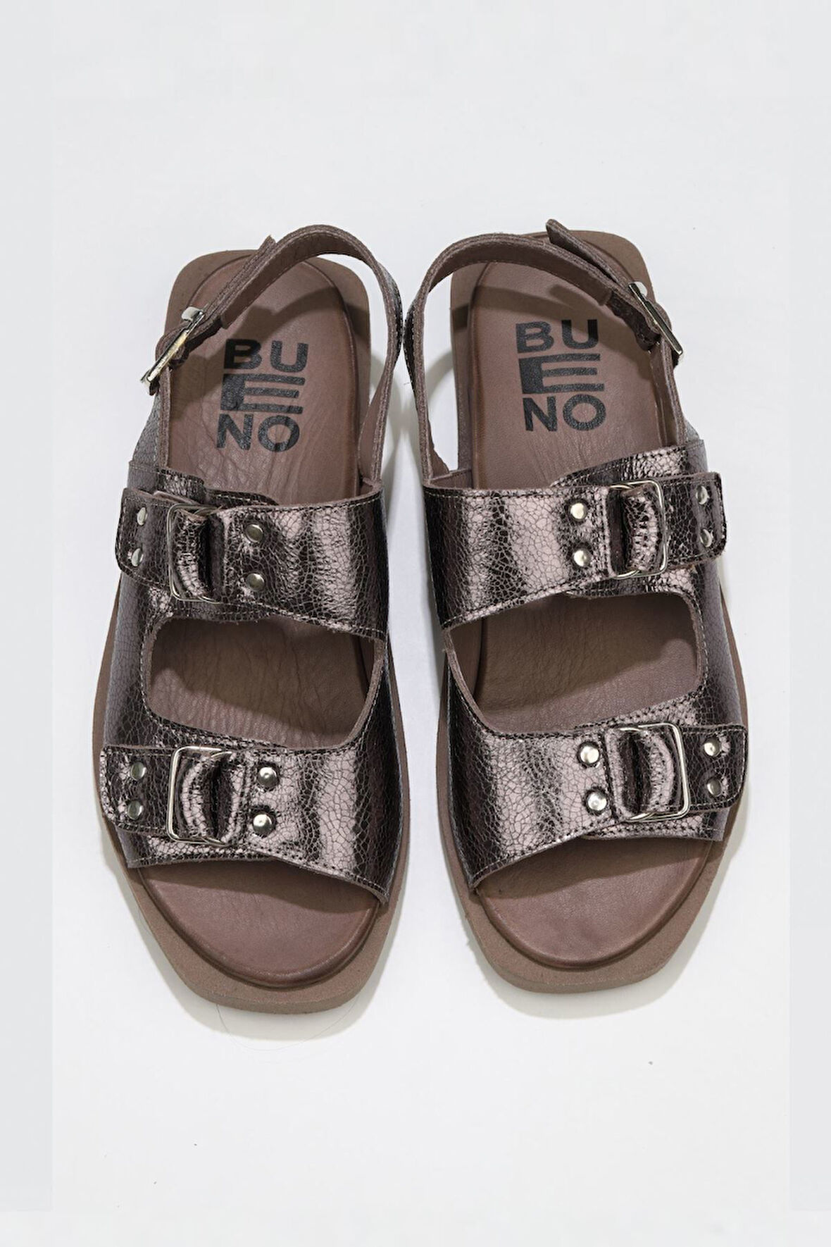 Bueno Shoes Kurşun Parlak Deri Kadın Sandalet 01wu3306