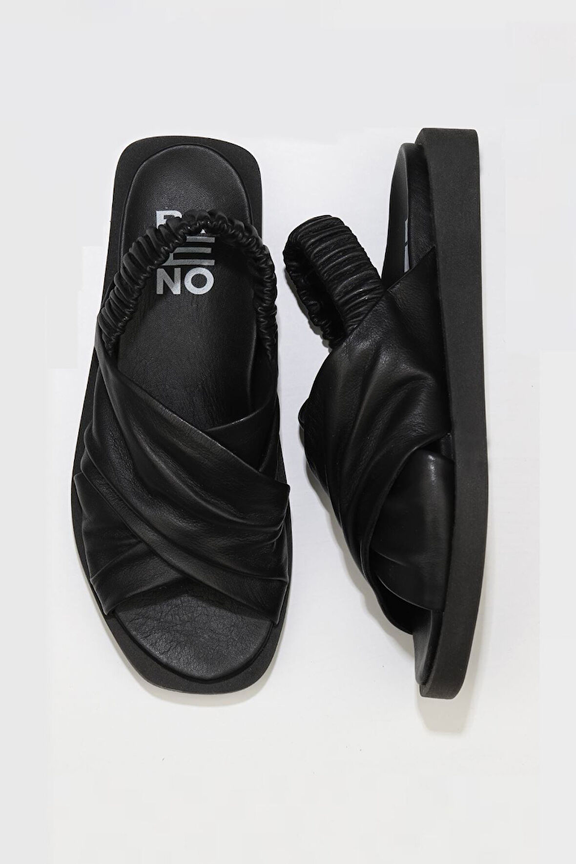 Bueno Shoes Siyah Deri Kadın Sandalet 01wu3309