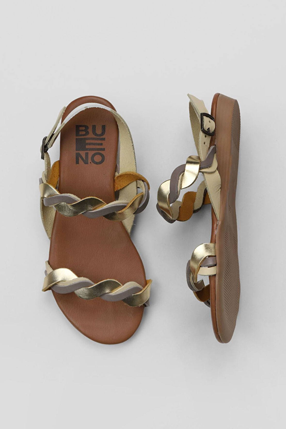 Bueno Shoes Sarı Multi Deri Kadın Sandalet 01wu7472