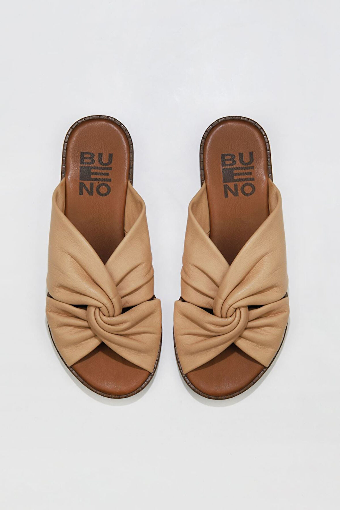 Bueno Shoes Bej Deri Kadın Düz Terlik 01wu8210