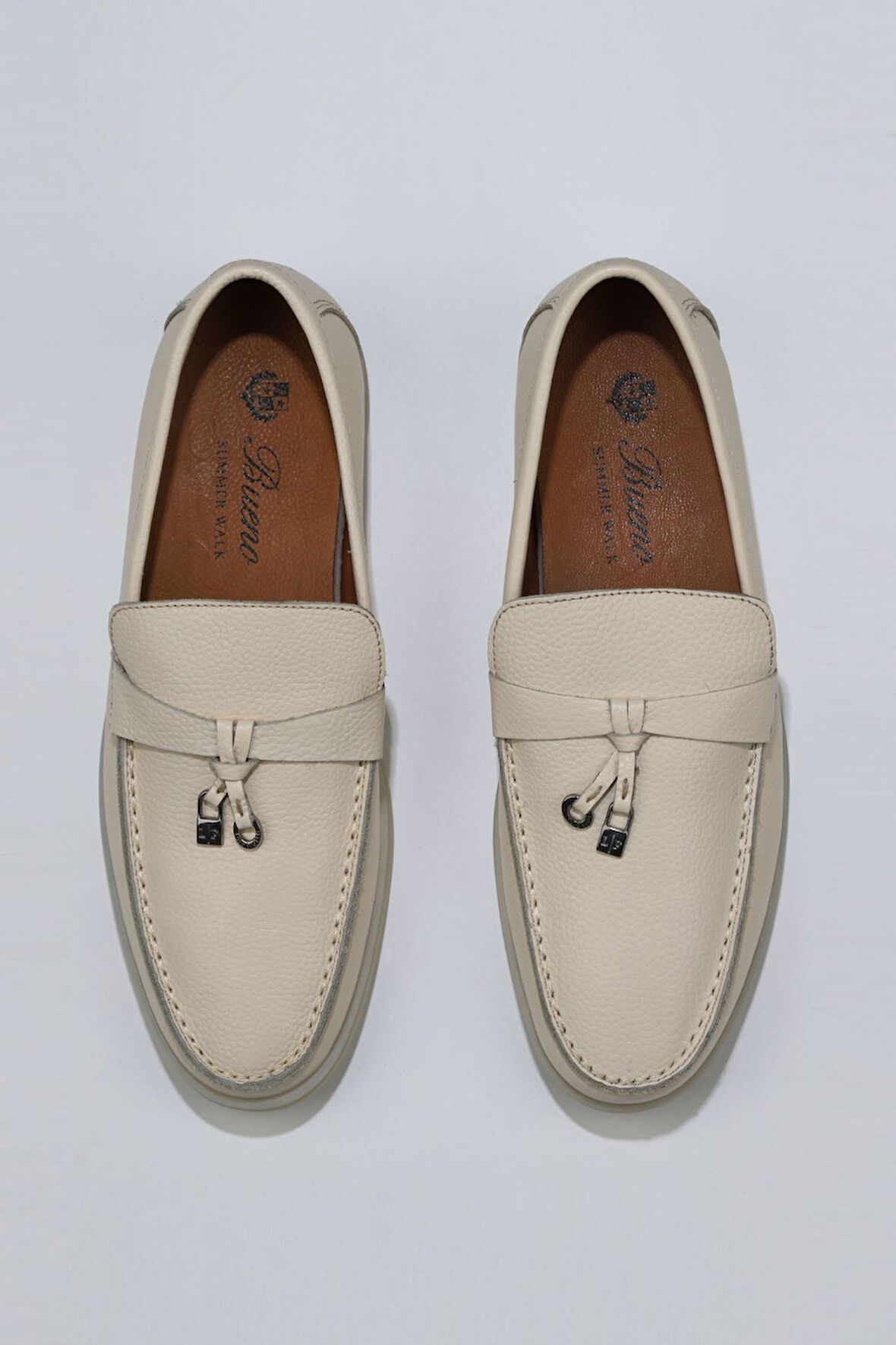 Bueno Shoes Bej Flotter Deri Erkek Loafer 05ms101