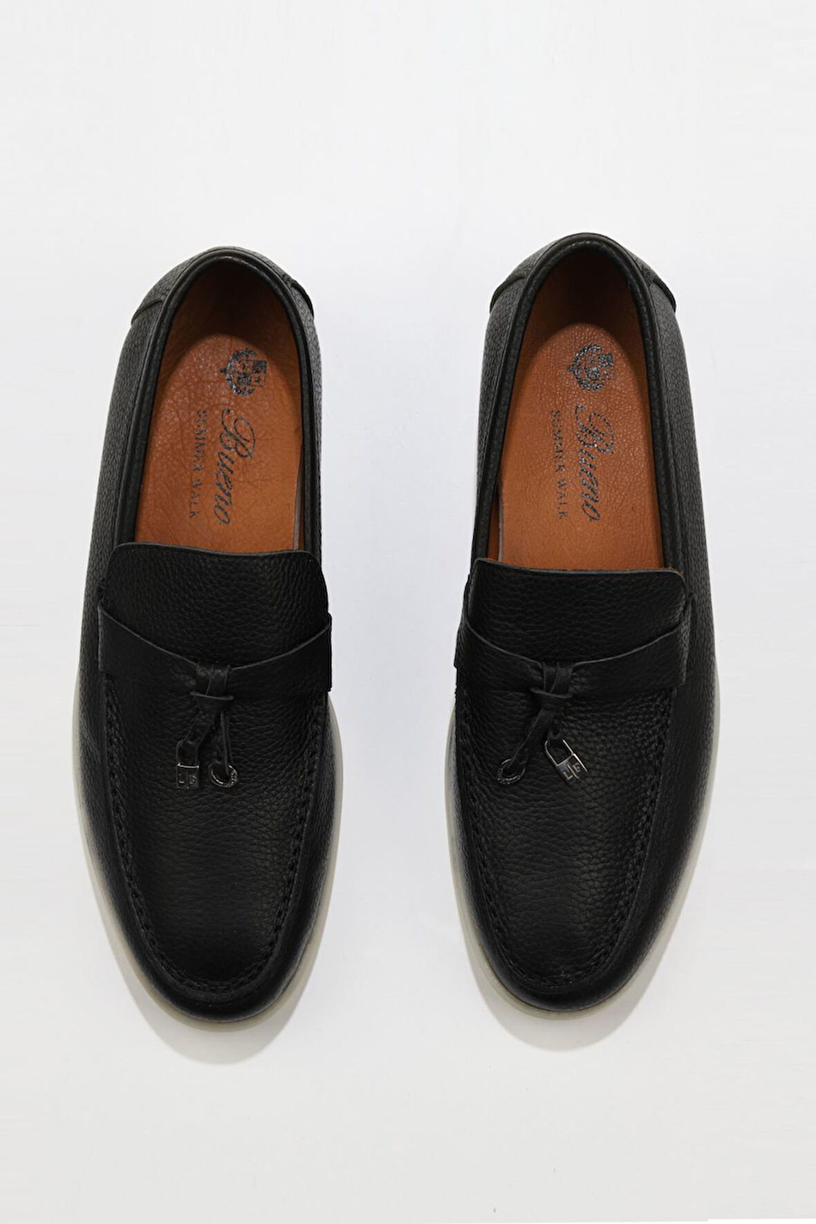 Bueno Shoes Siyah Flotter Deri Erkek Loafer 05ms101
