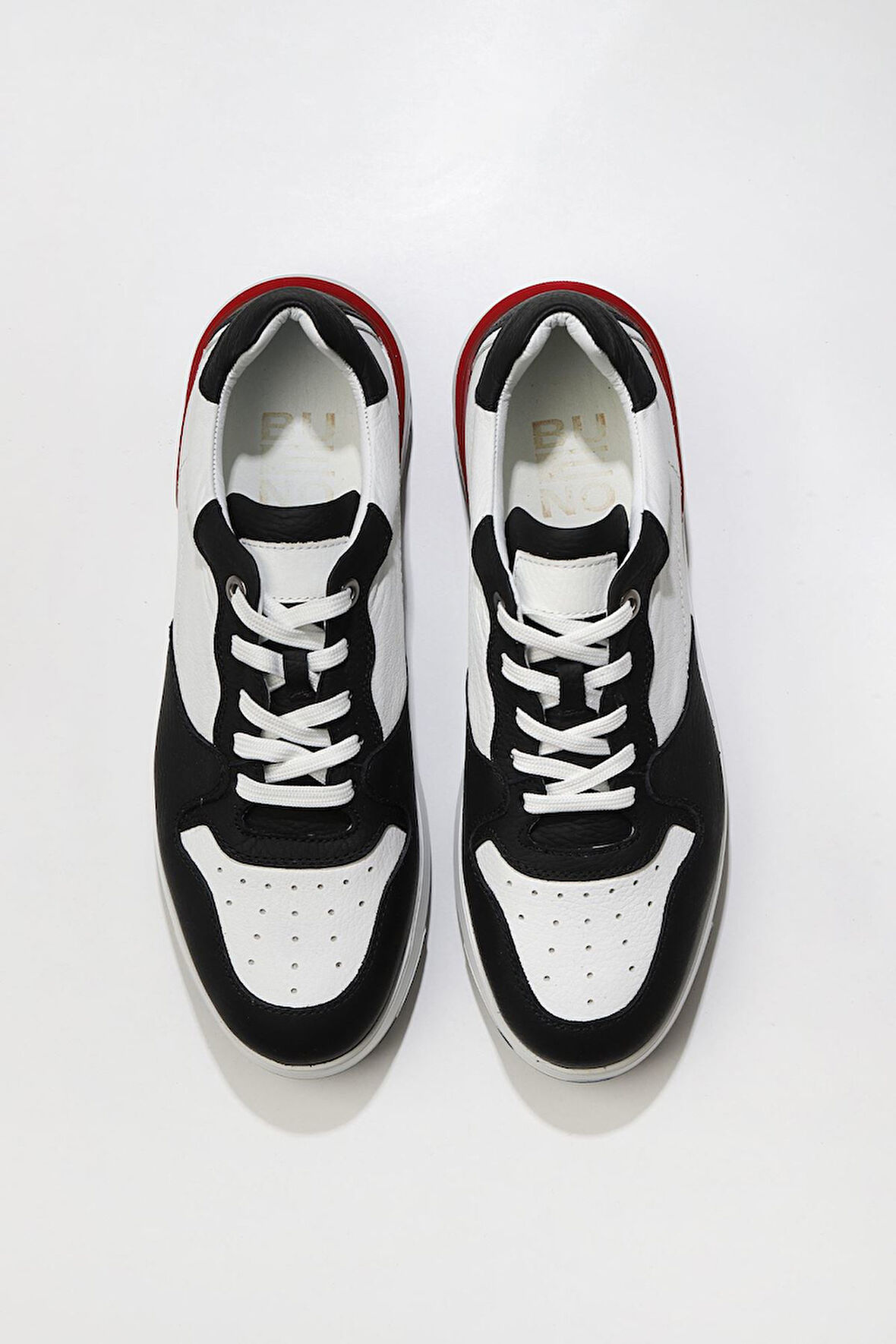 Bueno Shoes Siyah Beyaz Gyk Deri Erkek Spor Ayakkabı 03m28001